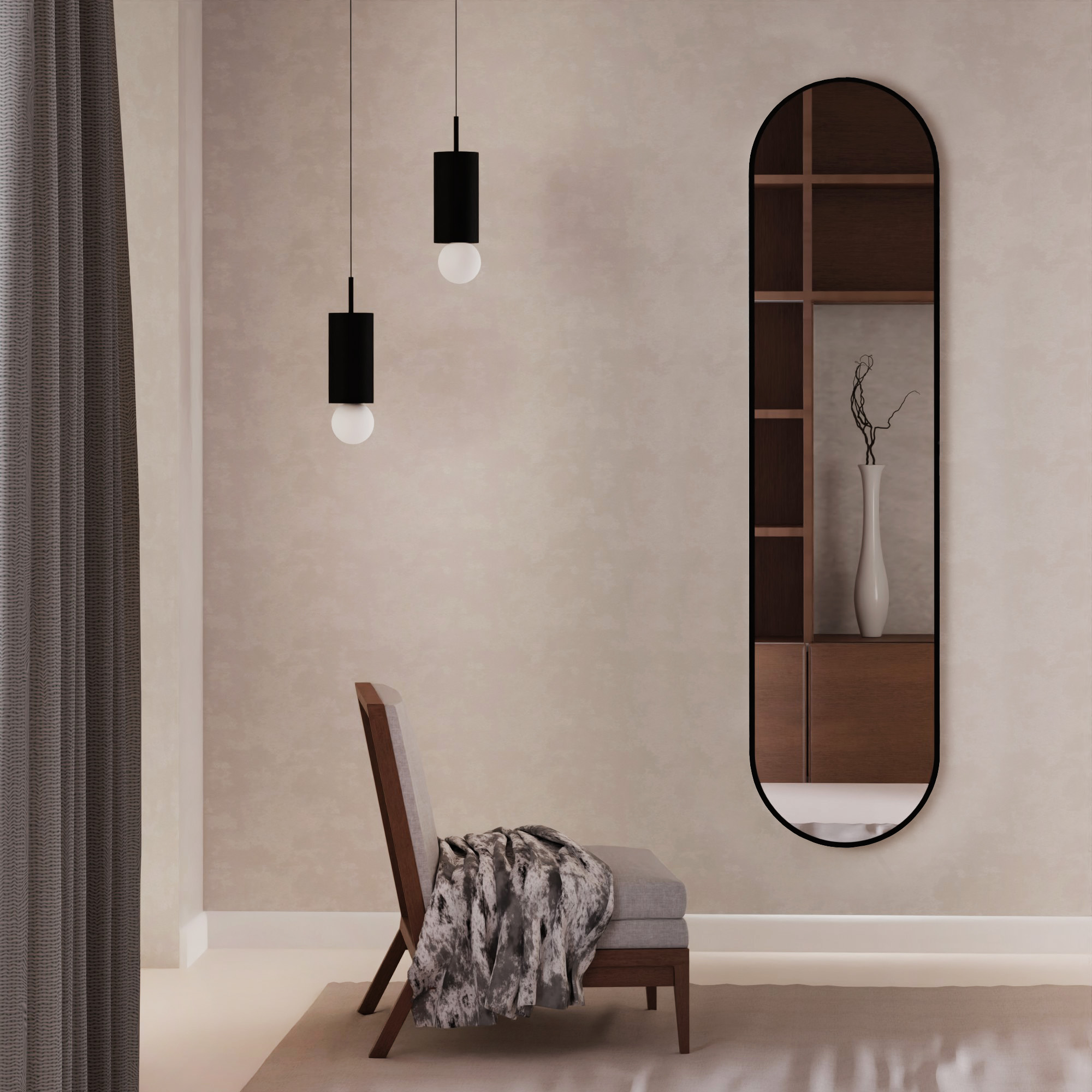 Baltica Design Tiny Border Pastille espejo 60x140 cm oval negro 5904107924397