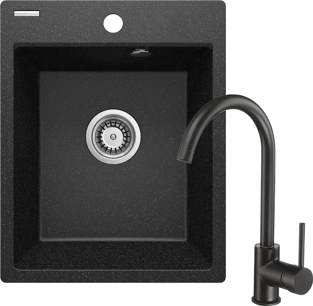 Deante Corio fregadero con grifo grafito/negro ZRCB2103