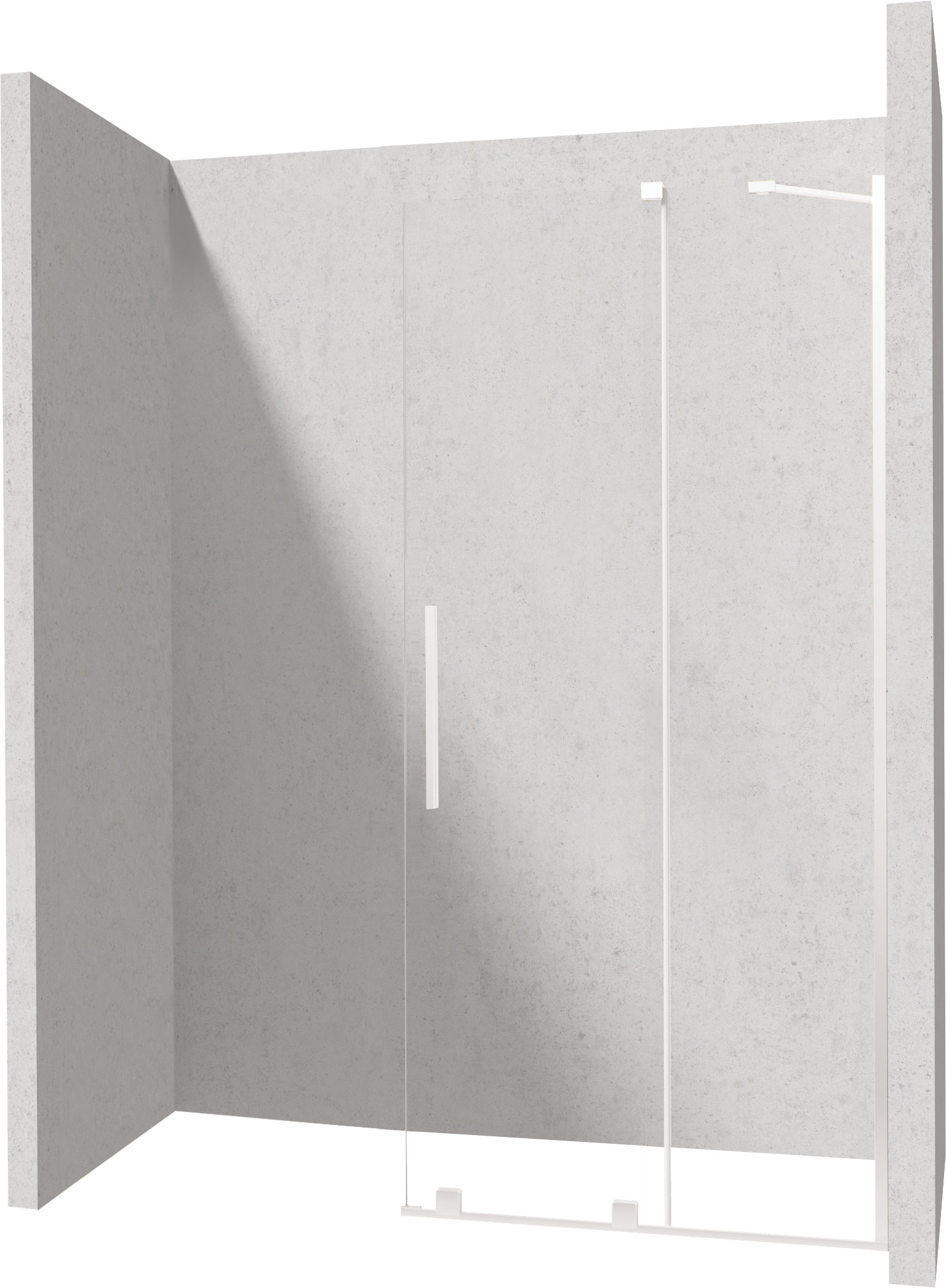 Deante Prizma mampara de ducha walk-in 120 cm blanco mate/vidrio transparente KTJ_A32R