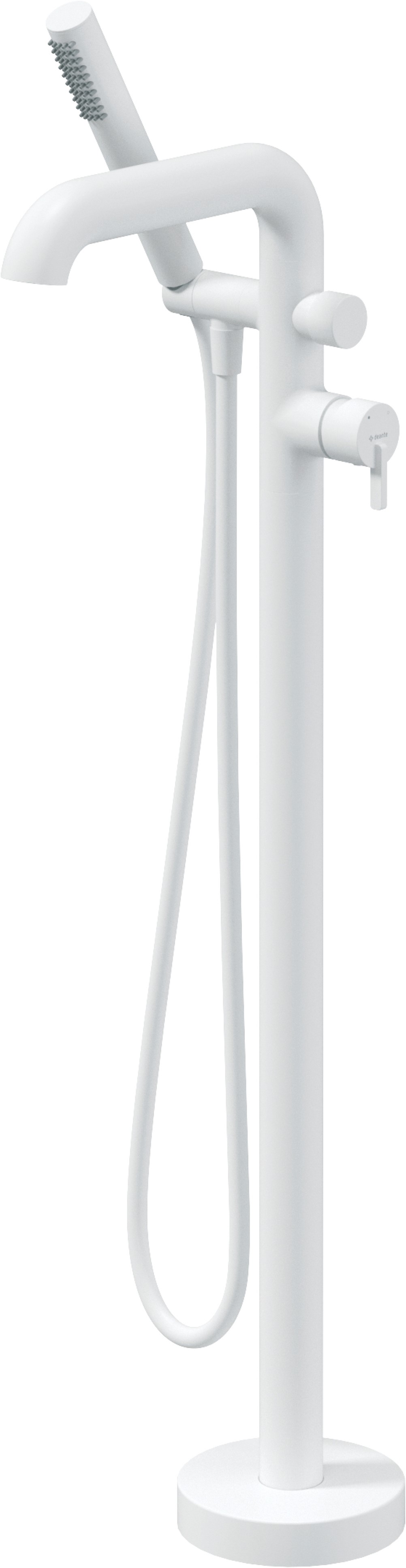 Deante Silia grifo de bañera y ducha en suelo blanco BQS_A17M