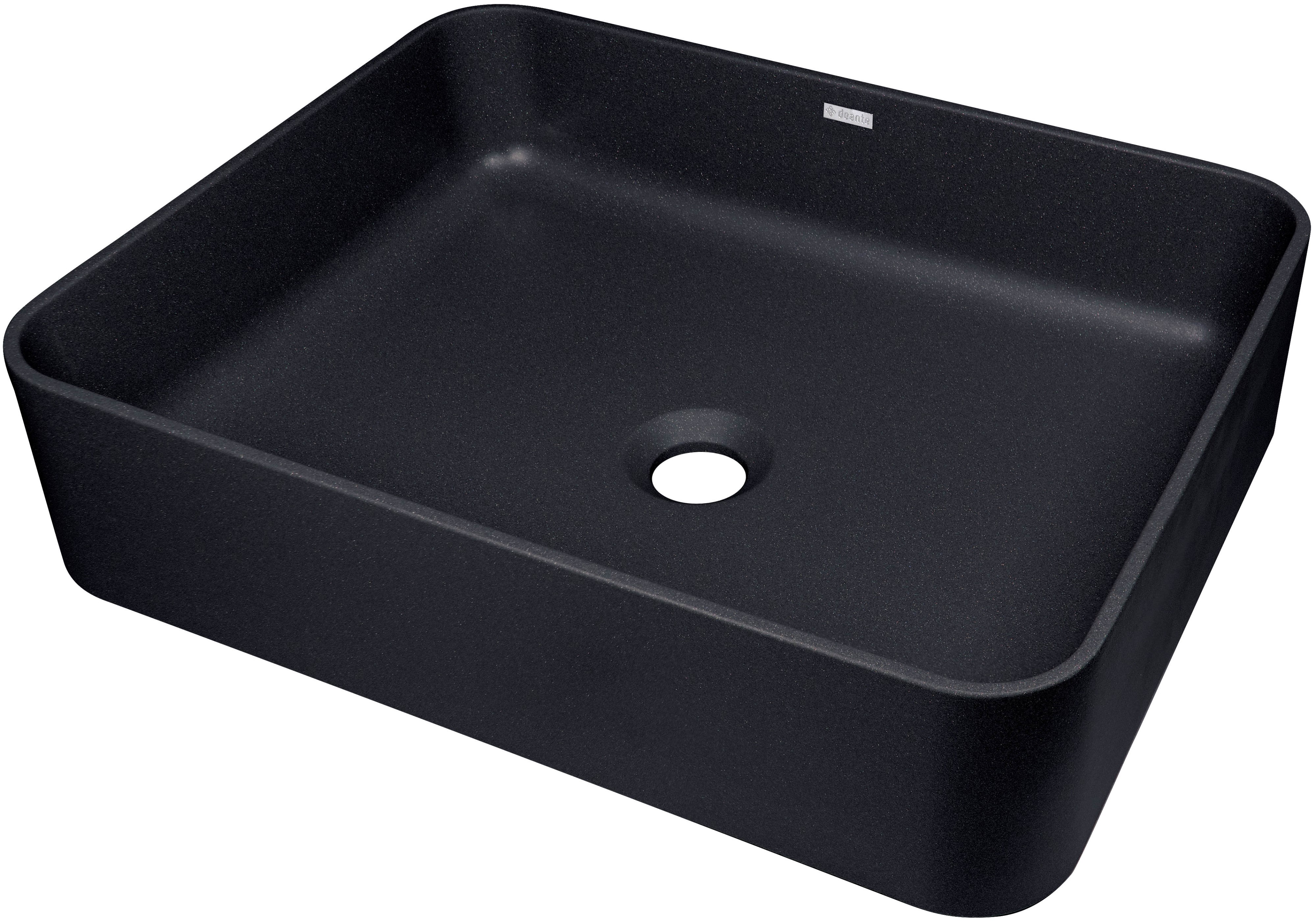 Deante Temisto lavabo 50x40 cm rectangular sobre encimera negro CQT_NU5S