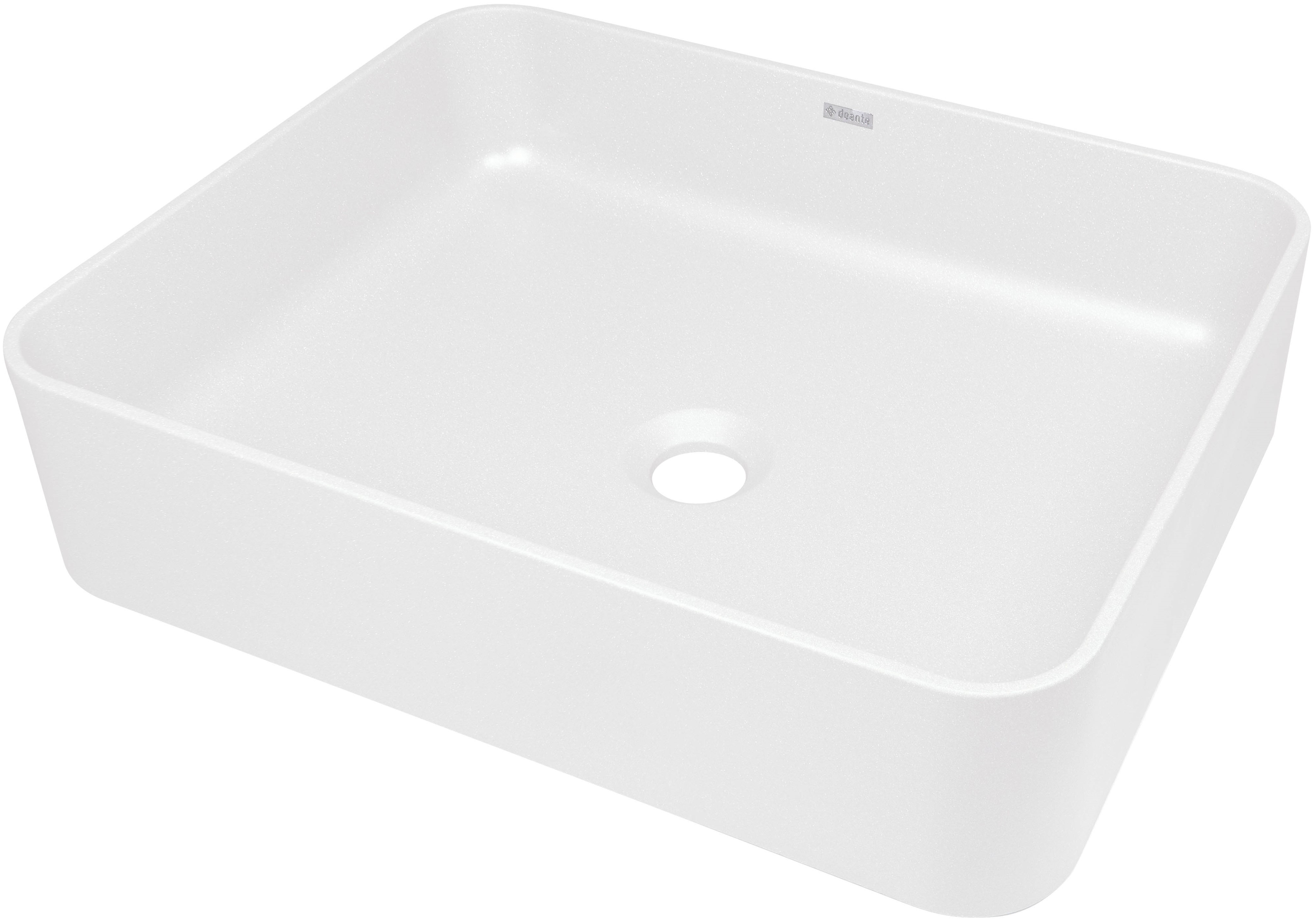 Deante Temisto lavabo 50x40 cm rectangular sobre encimera blanco CQT_AU5S