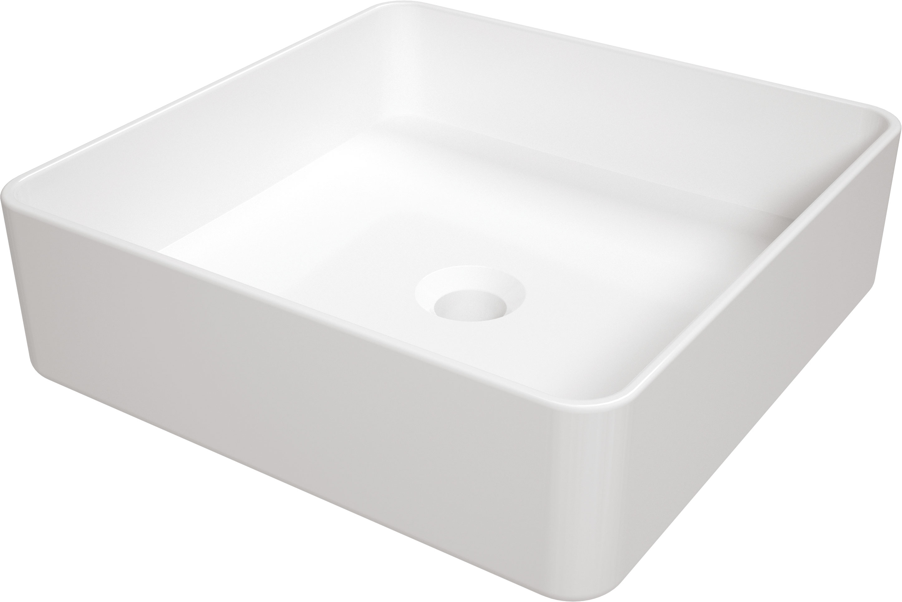 Deante Square lavabo 40.5x40.5 cm cuadrada sobre encimera blanco CGS_6U4S