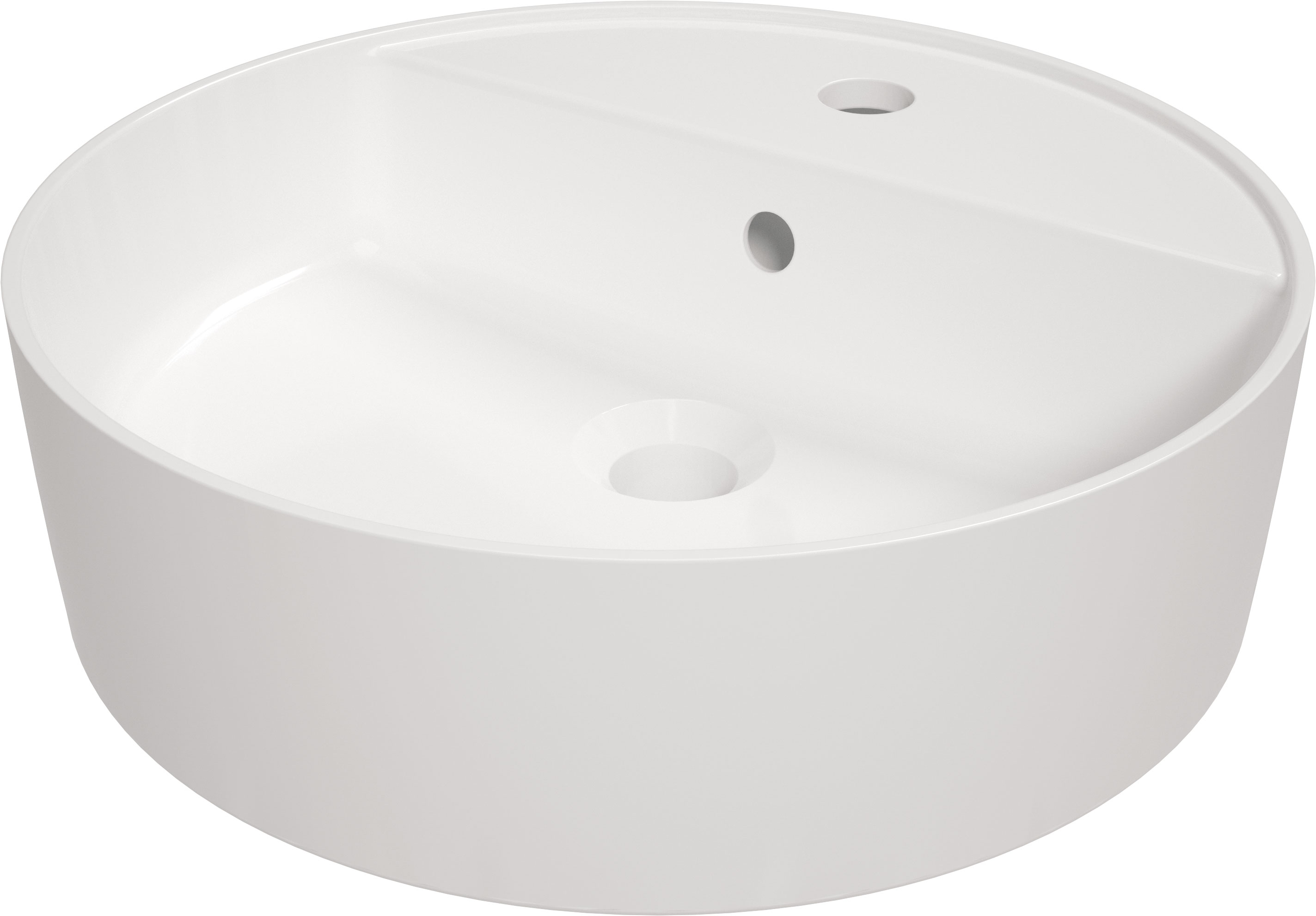Deante Round lavabo 42x42 cm circular sobre encimera blanco CGR_6U4B