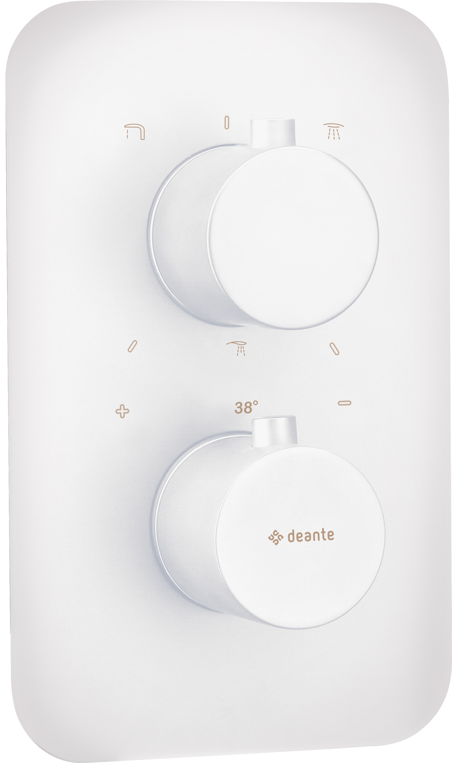 Deante Box grifo de bañera y ducha empotrado con termostato blanco BXY_AEBT