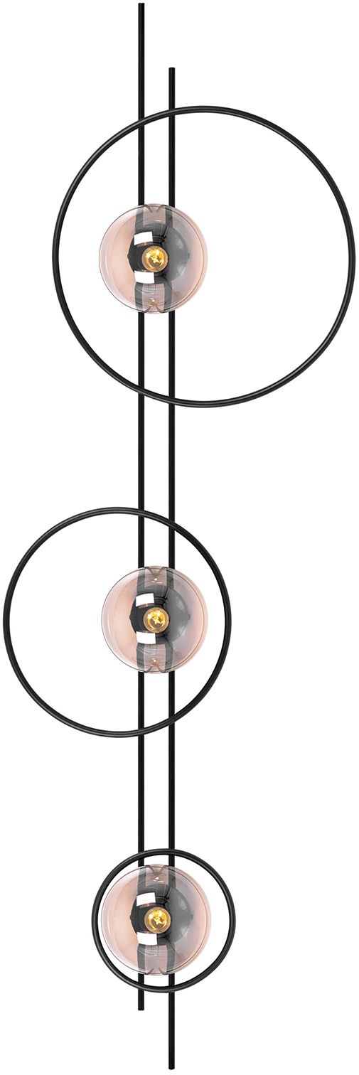 Kaja Corsa lámpara de pared 3x40 W negro-ámbar K-5348