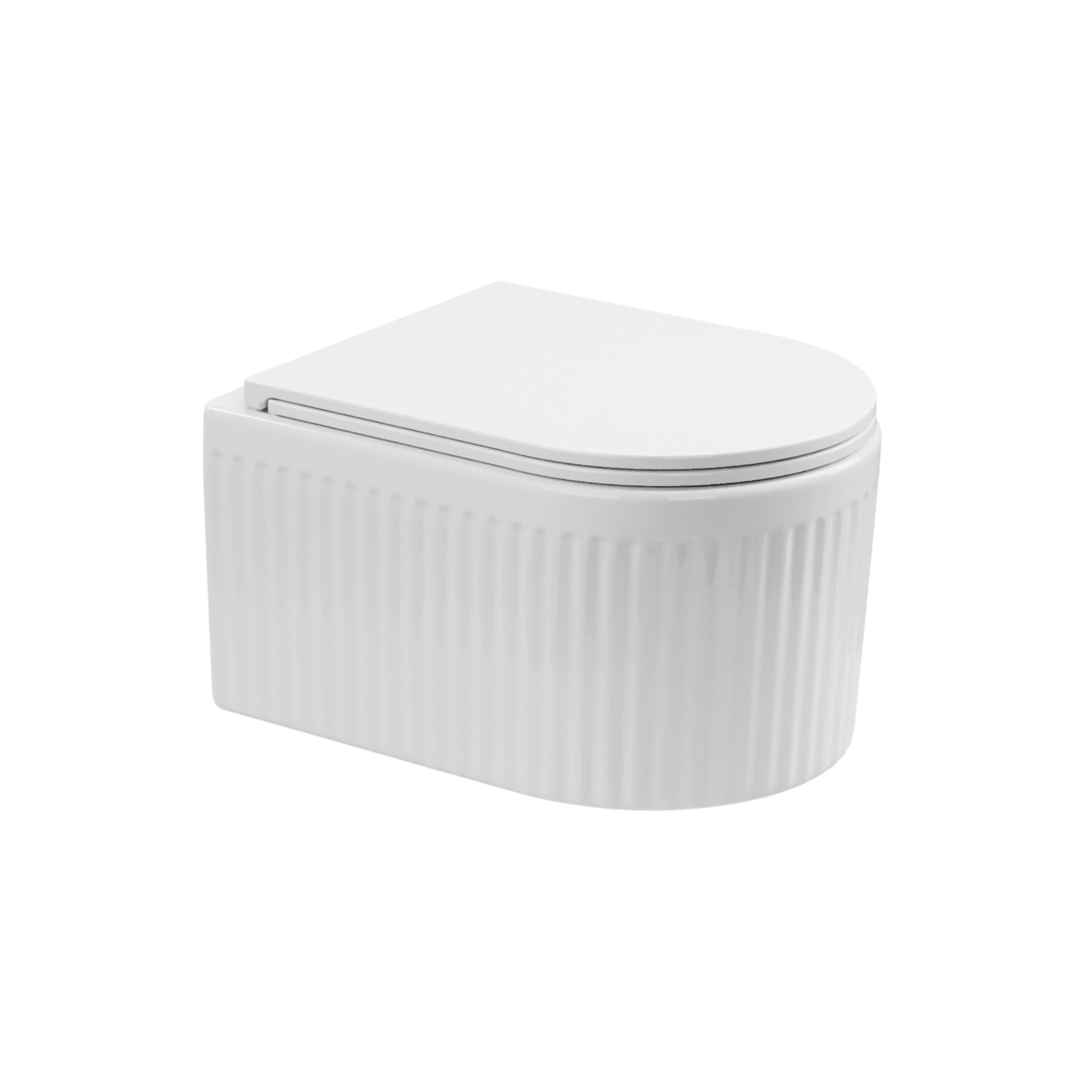 Invena Glamour taza de inodoro con asiento de cierre suave suspendido sin reborde blanco semimate CE-92-001