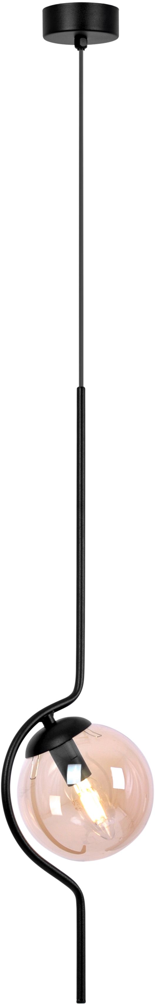 Kaja Vela lámpara colgante 1x40 W negro-ámbar K-5335