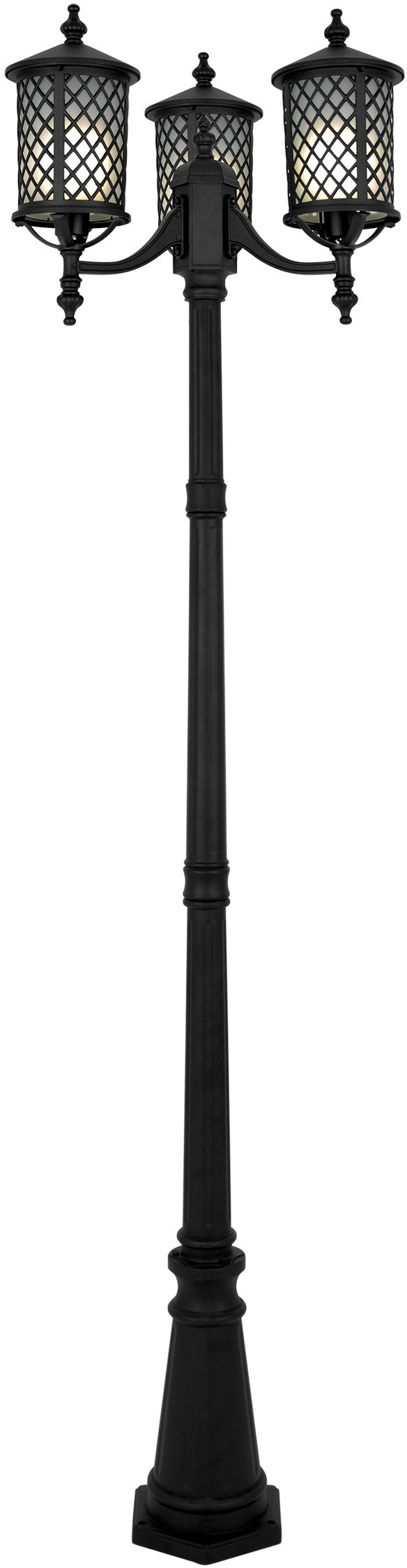 Kaja Chicago lámpara de pie para exteriores 3x60 W negro K-8218