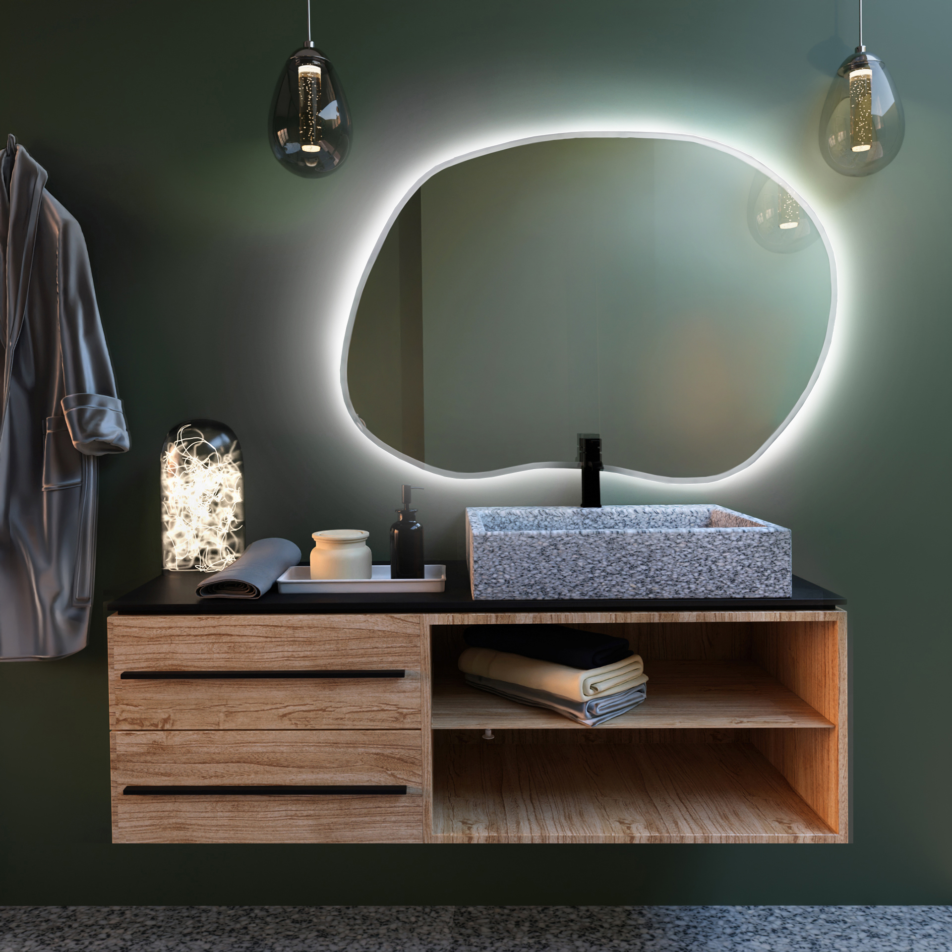 Baltica Design Bright Stain II espejo 100x72 cm con iluminación blanco 5904107919362