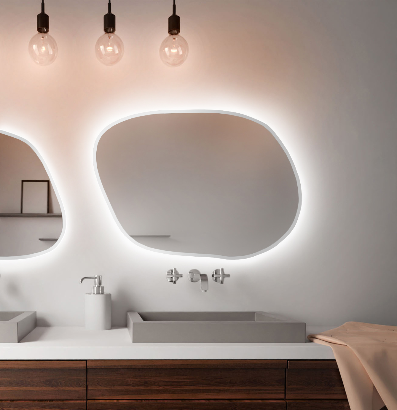 Baltica Design Bright Stain IV espejo 90x64 cm con iluminación blanco 5904107920795