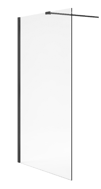 Excellent Vidoq mampara de ducha walk-in 120 cm negro mate/vidrio transparente KAEX.1506.1200.LP.BL