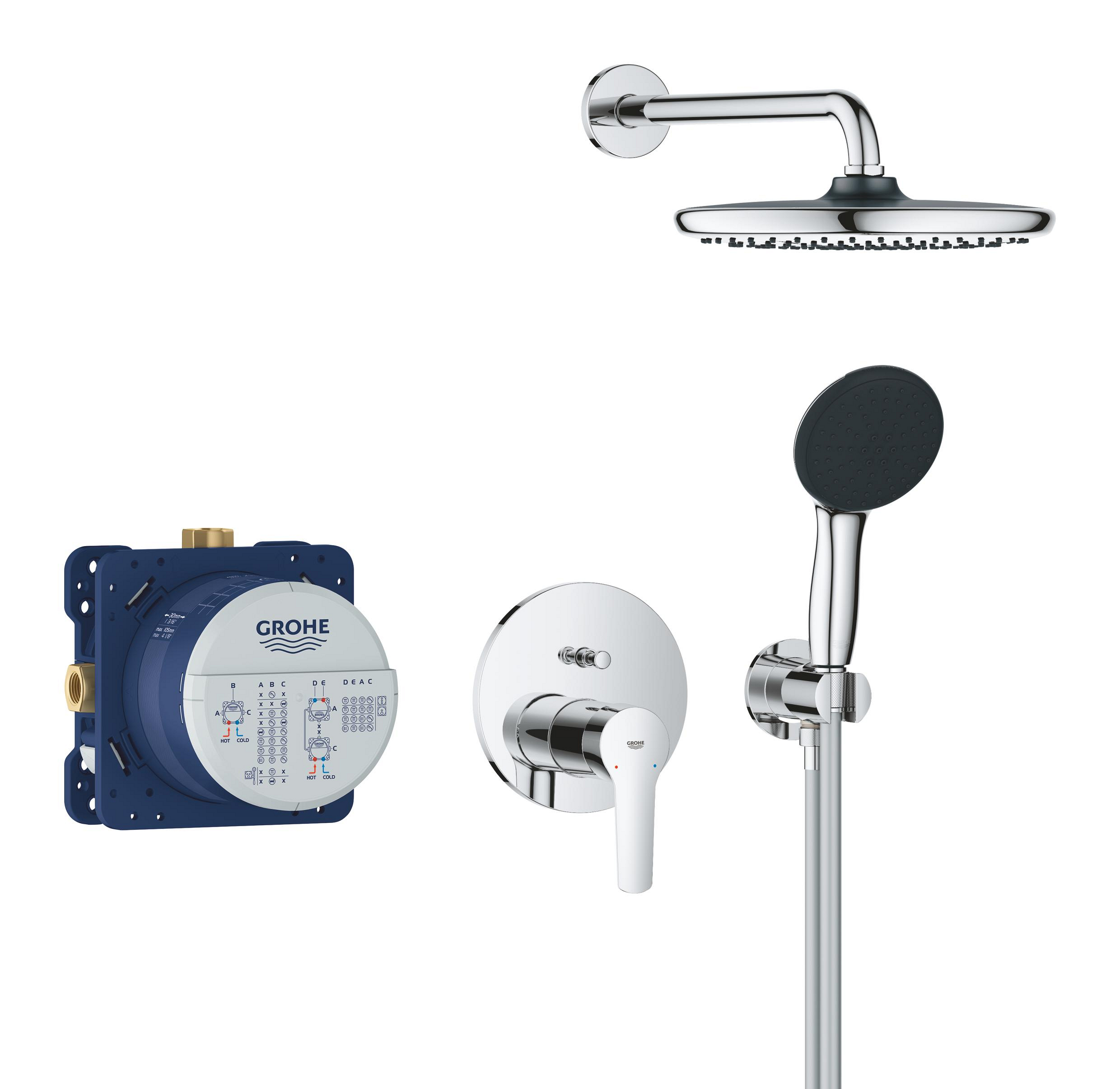 Grohe Start conjunto de ducha empotrado con rociador con efecto lluvia cromo 25292000