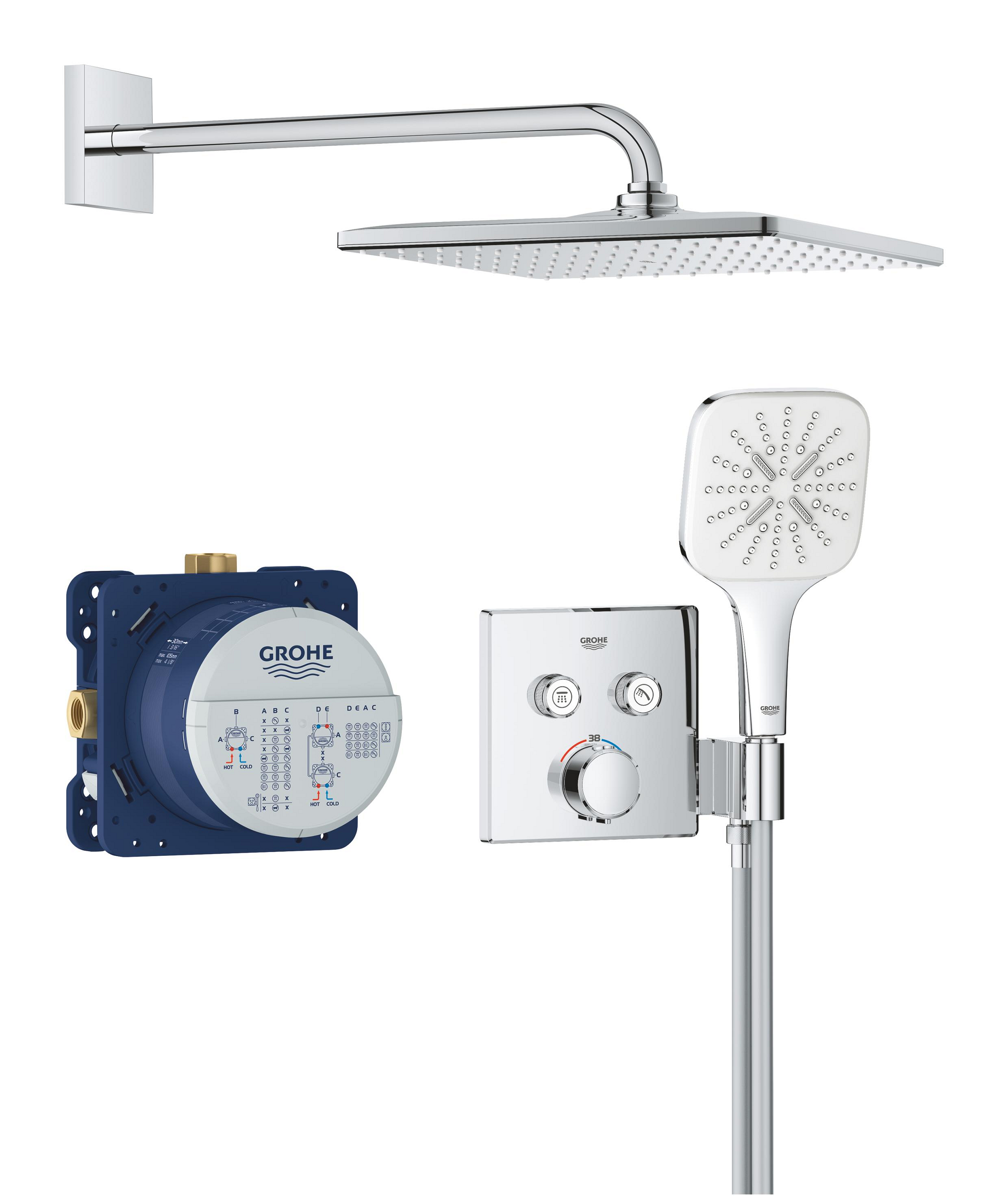 Grohe Precision Smartcontrol conjunto de ducha empotrado con termostato con rociador con efecto lluvia cromo 34876000