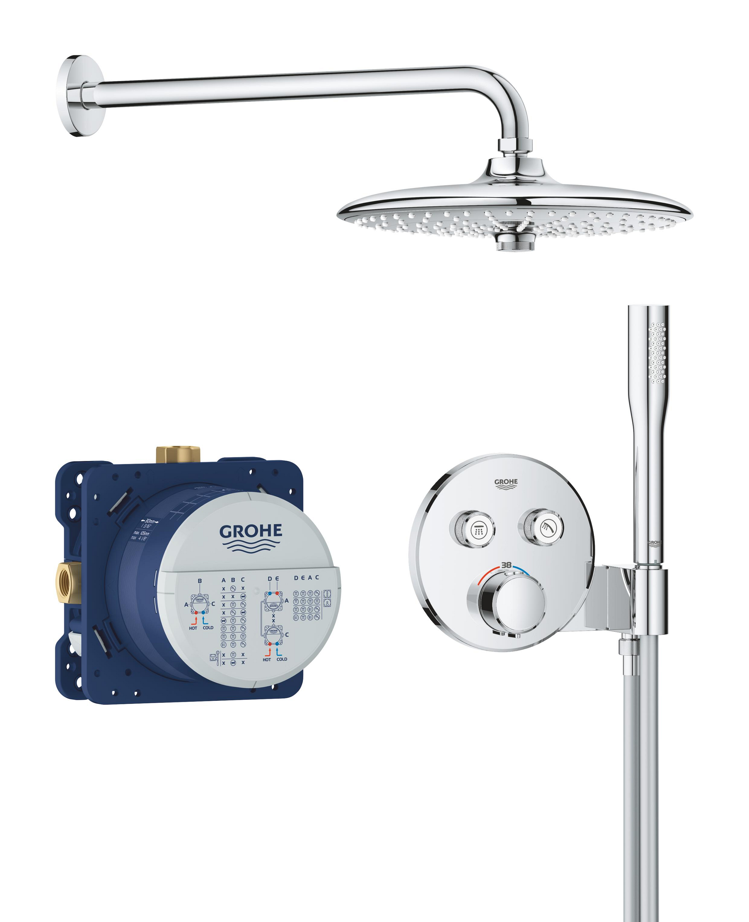 Grohe Precision Smartcontrol conjunto de ducha empotrado con termostato con rociador con efecto lluvia cromo 34878000