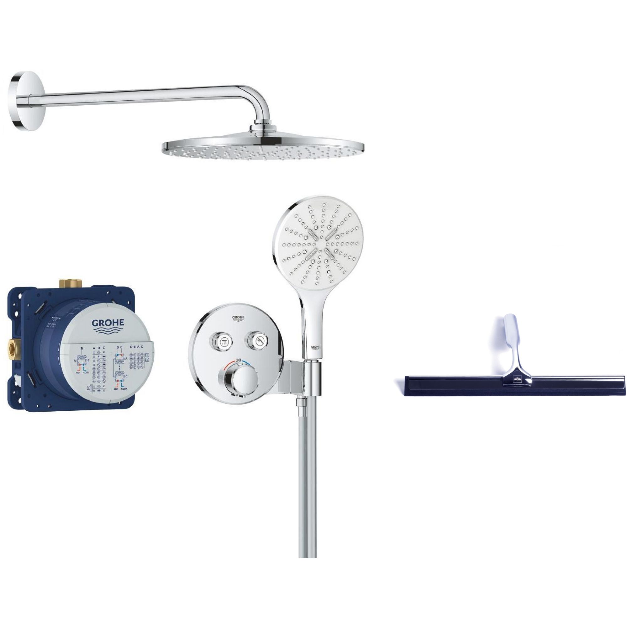 Conjunto conjunto de ducha Grohe Precision Smartcontrol 34877000, escobilla limpiacristales Grohe 4067393055617