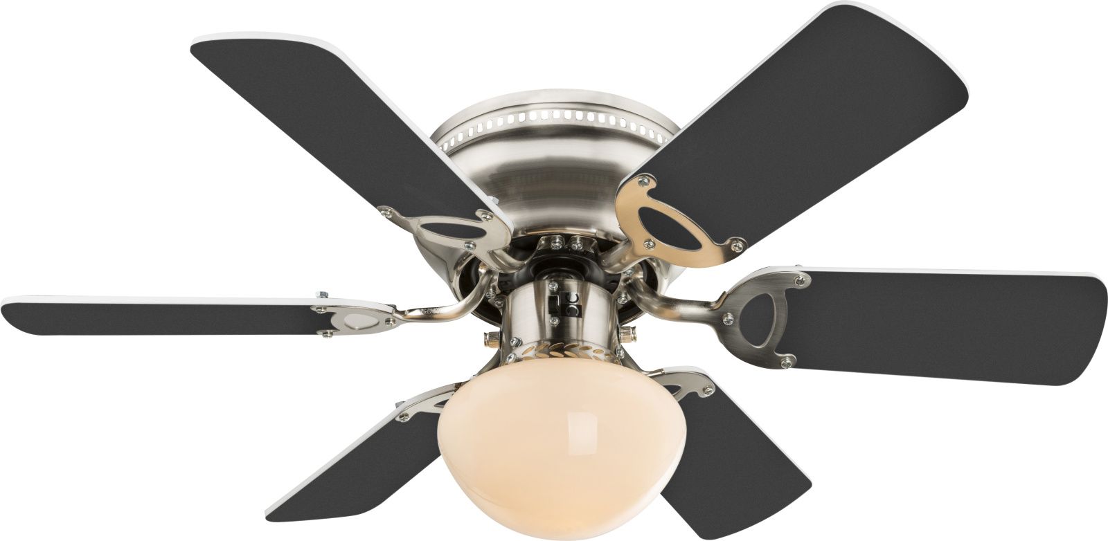 Globo Lighting Ugo lámpara de techo con ventilador 1x60 W blanco-gris-níquel 0307W