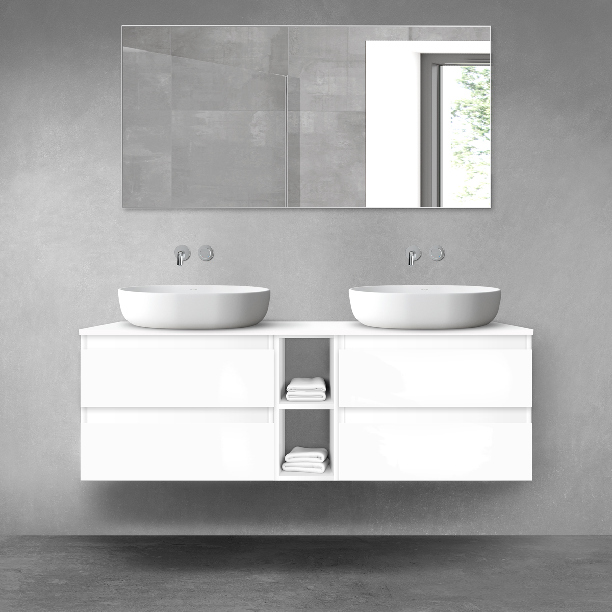 Conjunto armario Oltens Vernal 60002000, encimera sobre armario Oltens Vernal 63011000, 60021000
