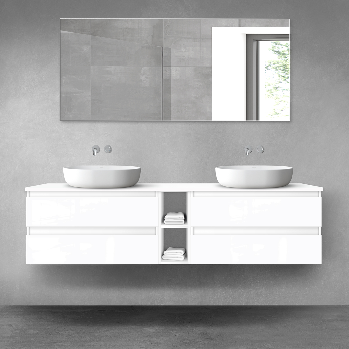 Conjunto armario Oltens Vernal 60003000, encimera sobre armario Oltens Vernal 63009000, 60021000