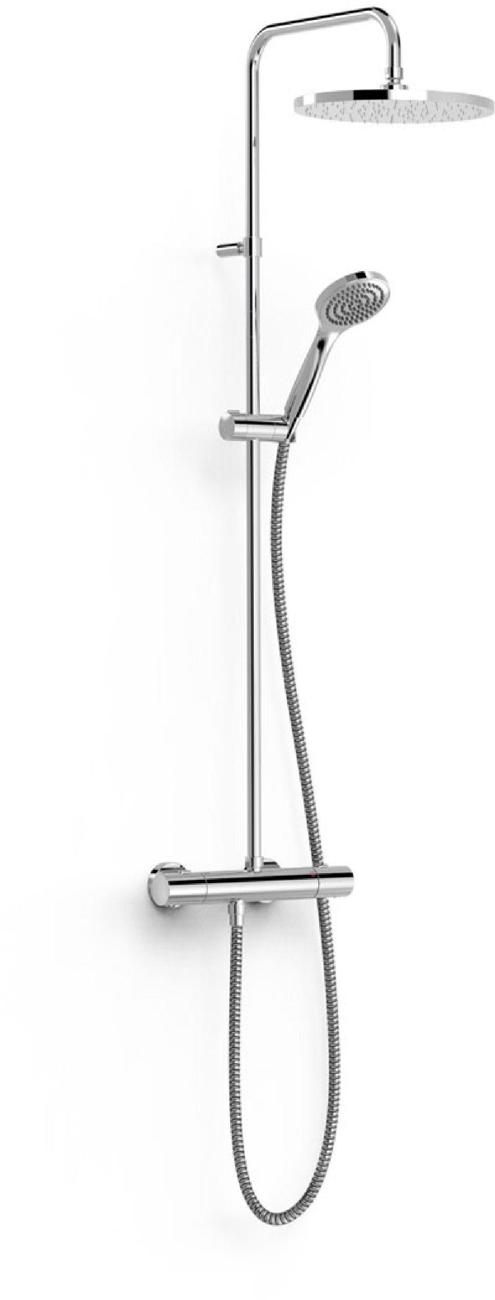 Tres Over-Wall conjunto de ducha a pared con termostato con rociador con efecto lluvia cromo 19039301