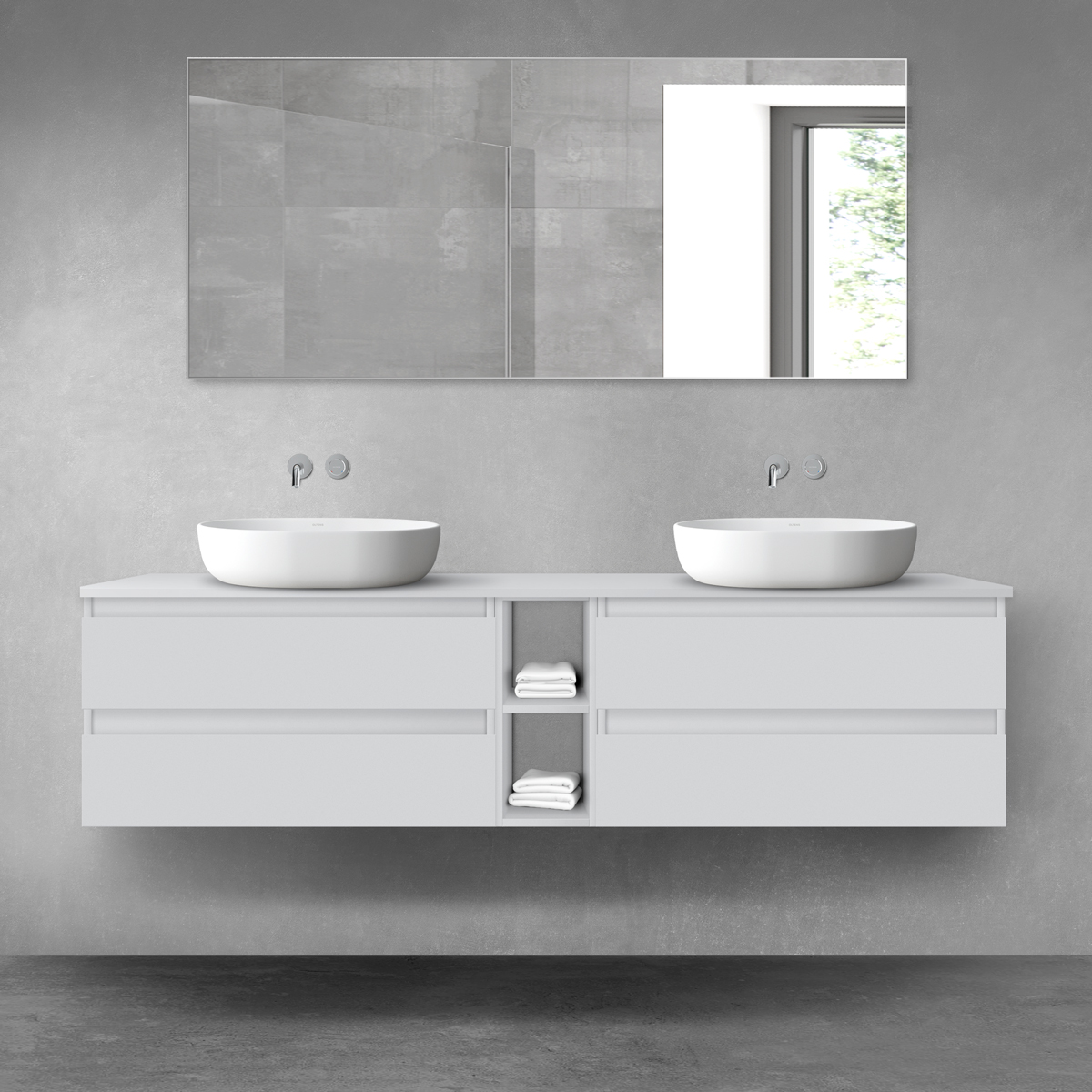 Conjunto armario Oltens Vernal 60001700, encimera sobre armario Oltens Vernal 63009700, 60021700