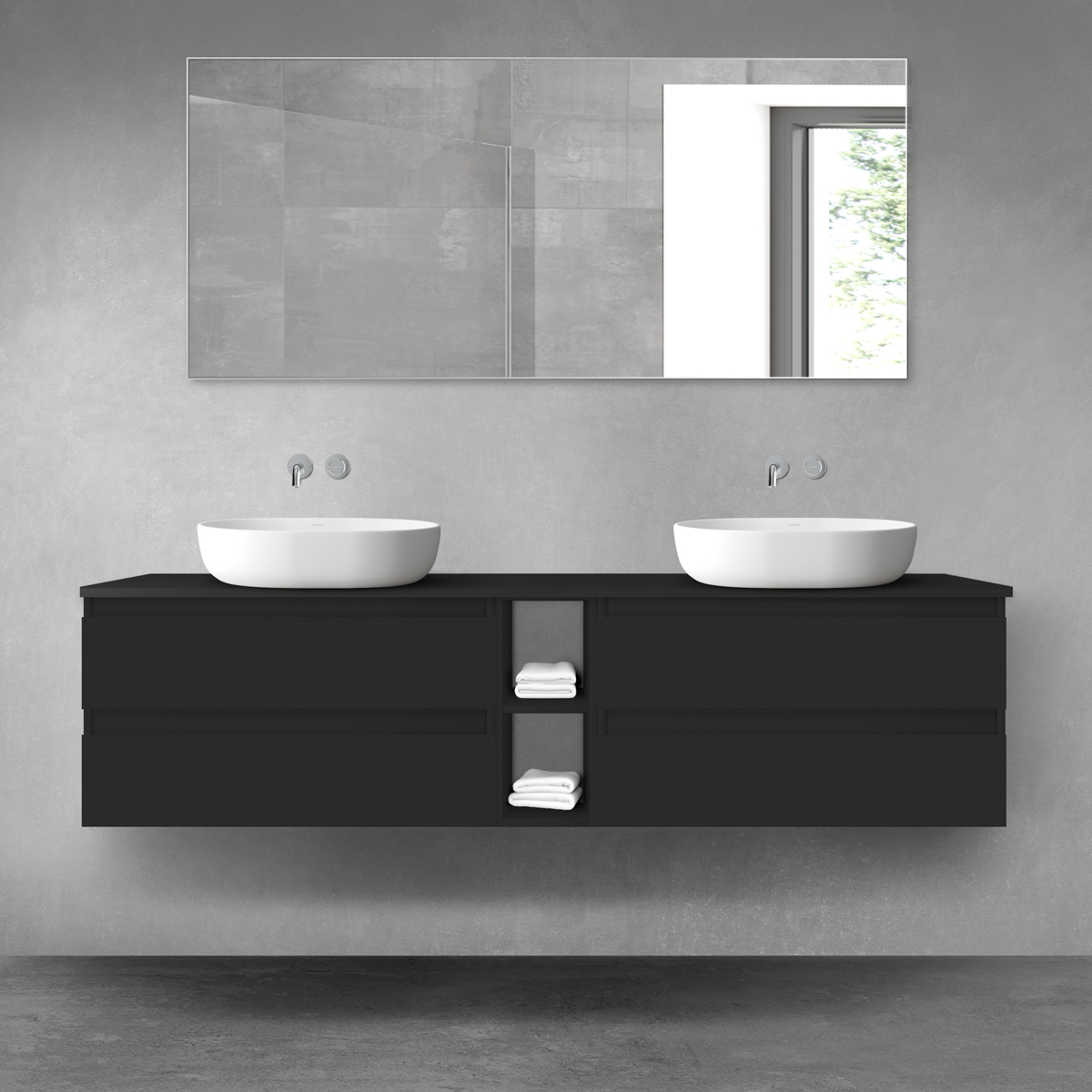 Conjunto armario Oltens Vernal 60001300, encimera sobre armario Oltens Vernal 63009300, 60021300