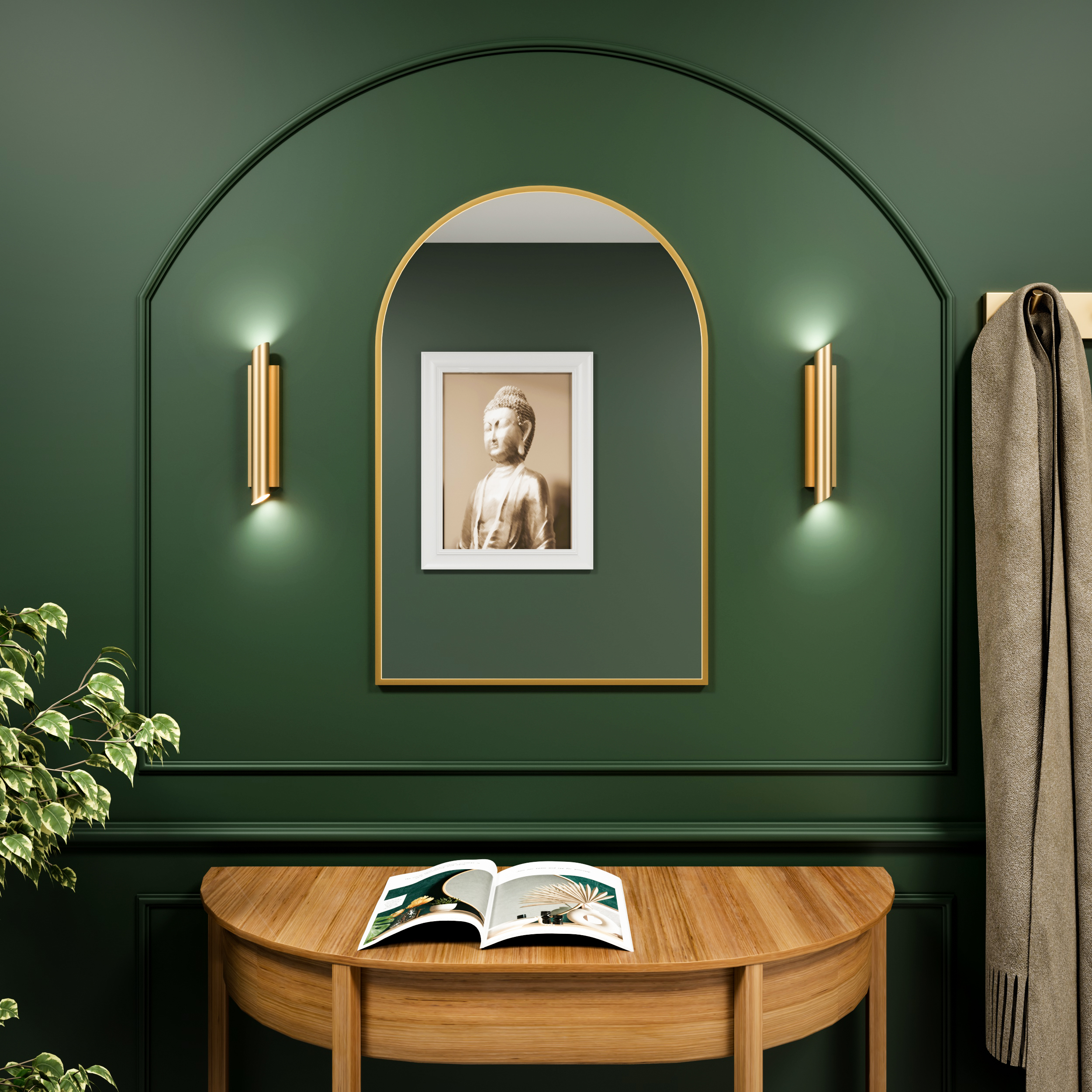 Baltica Design Tiny Border Pastille Cut espejo 40x60 cm dorado 5904107924939