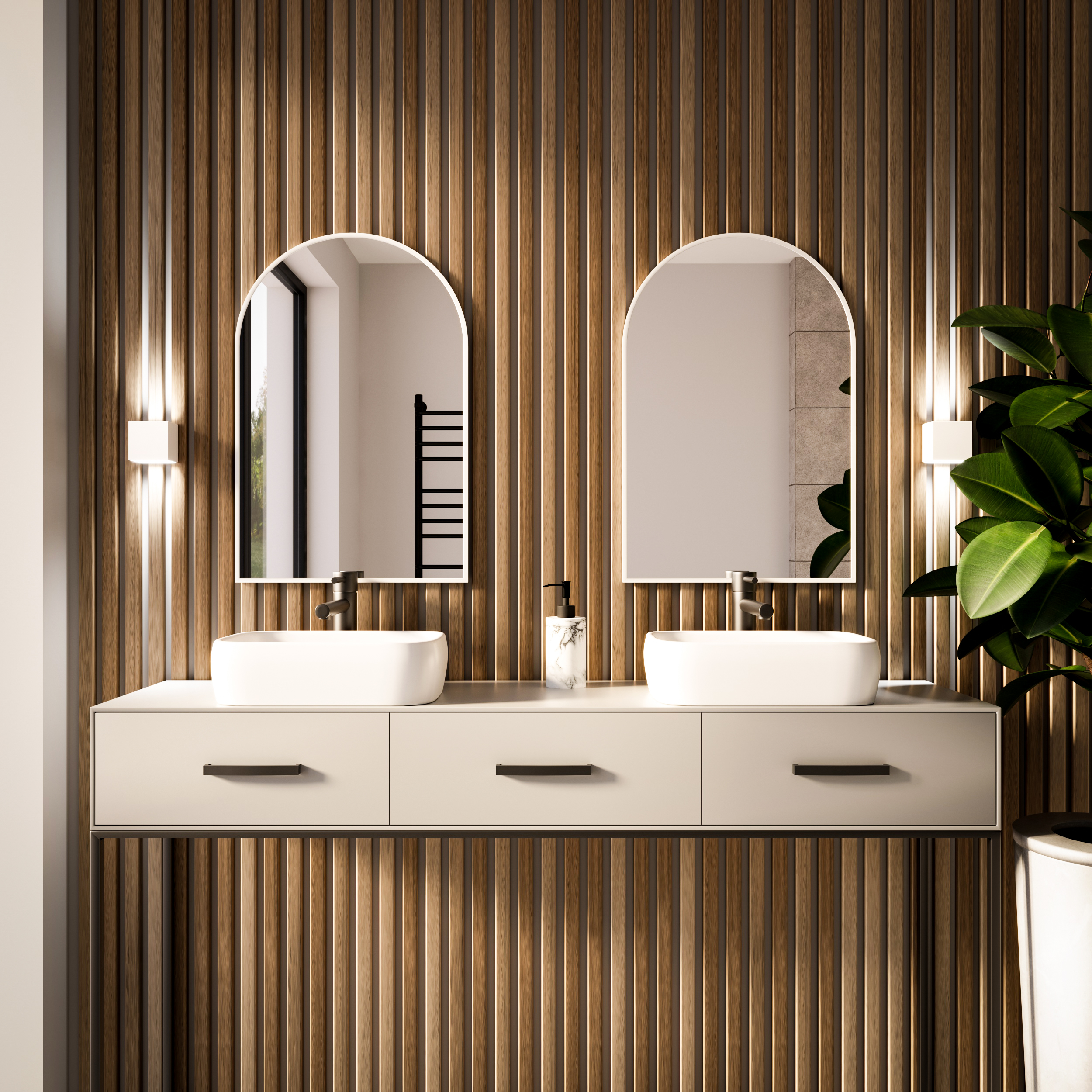 Baltica Design Tiny Border Pastille Cut espejo 50x90 cm blanco 5904107924557