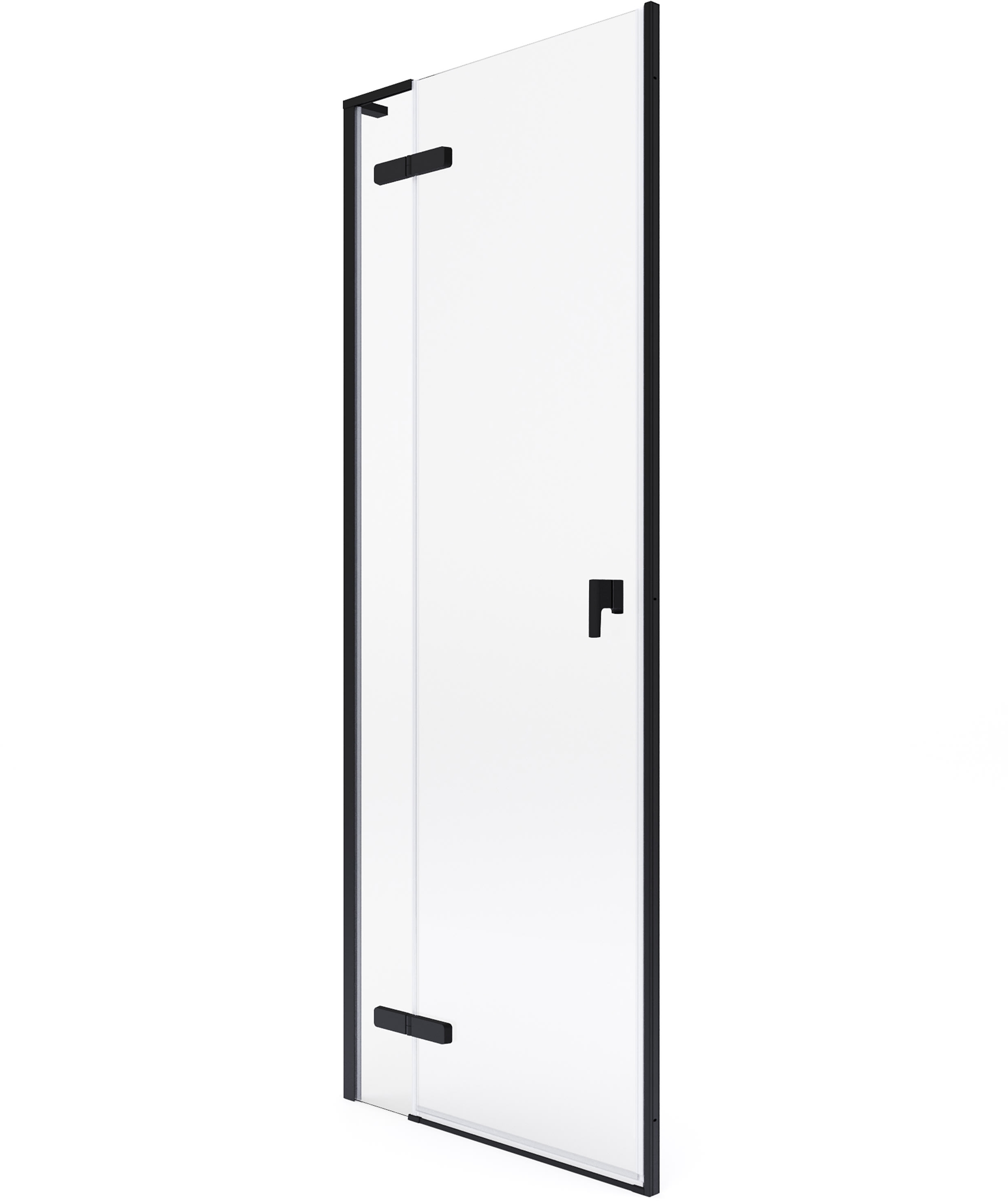 Roca Metropolis-N puerta de ducha 80 cm oscilante negro mate/vidrio transparente AMP0808016M