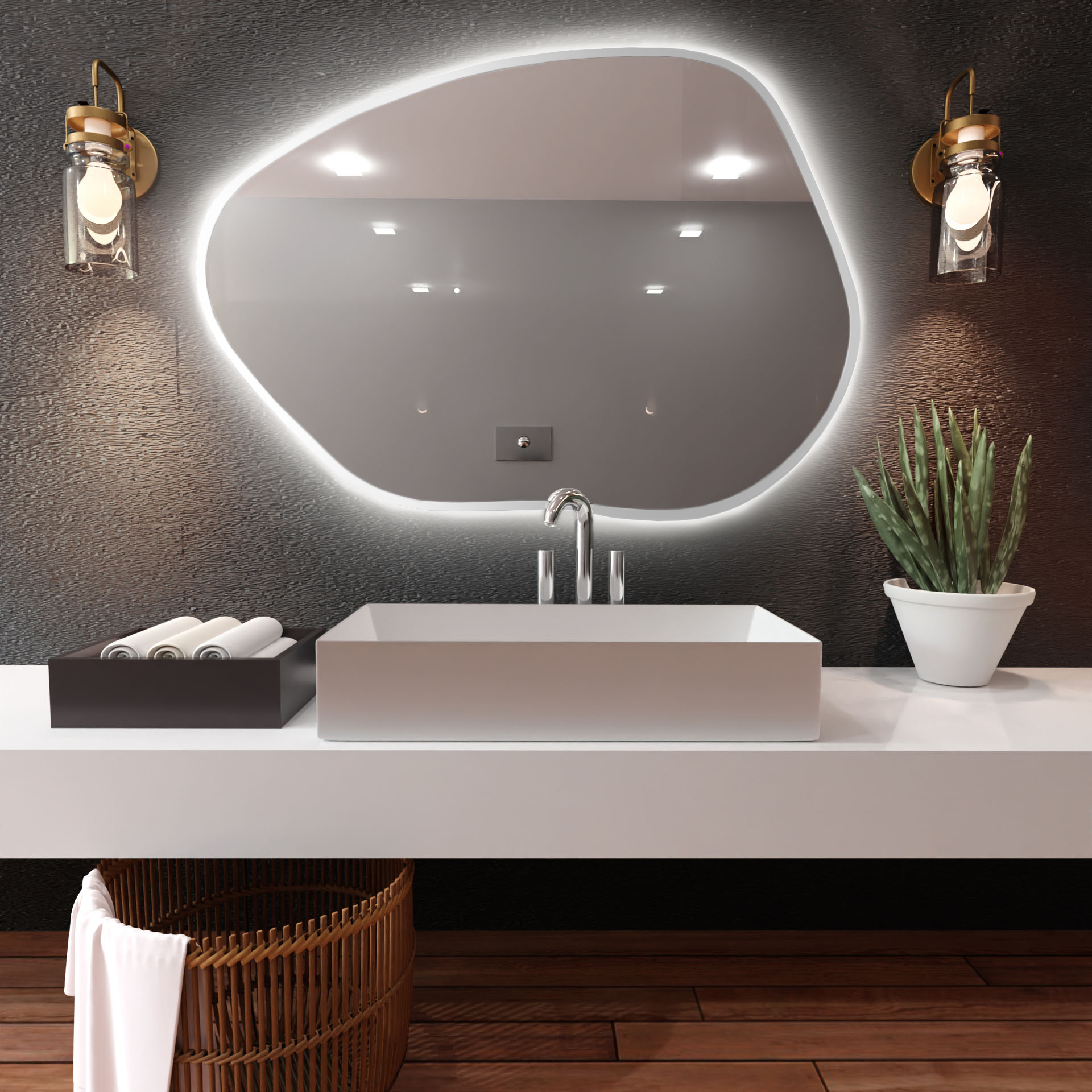 Baltica Design Bright Stain I espejo 50x36 cm con iluminación blanco 5904107918518