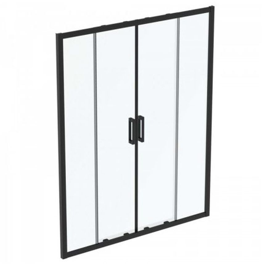 Ideal Standard Connect 2 puerta de ducha 160 cm oscilante negro mate/vidrio transparente K9282V3