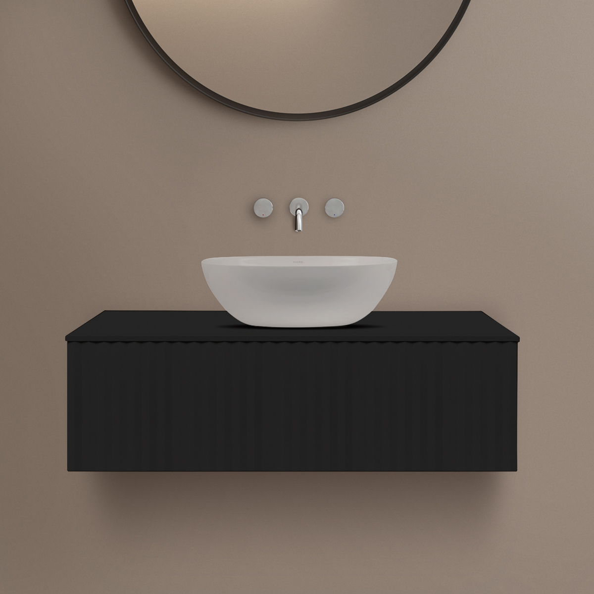 Ksuro 02 armario 100x46.4x30 cm suspendido, para lavabo negro 50004030