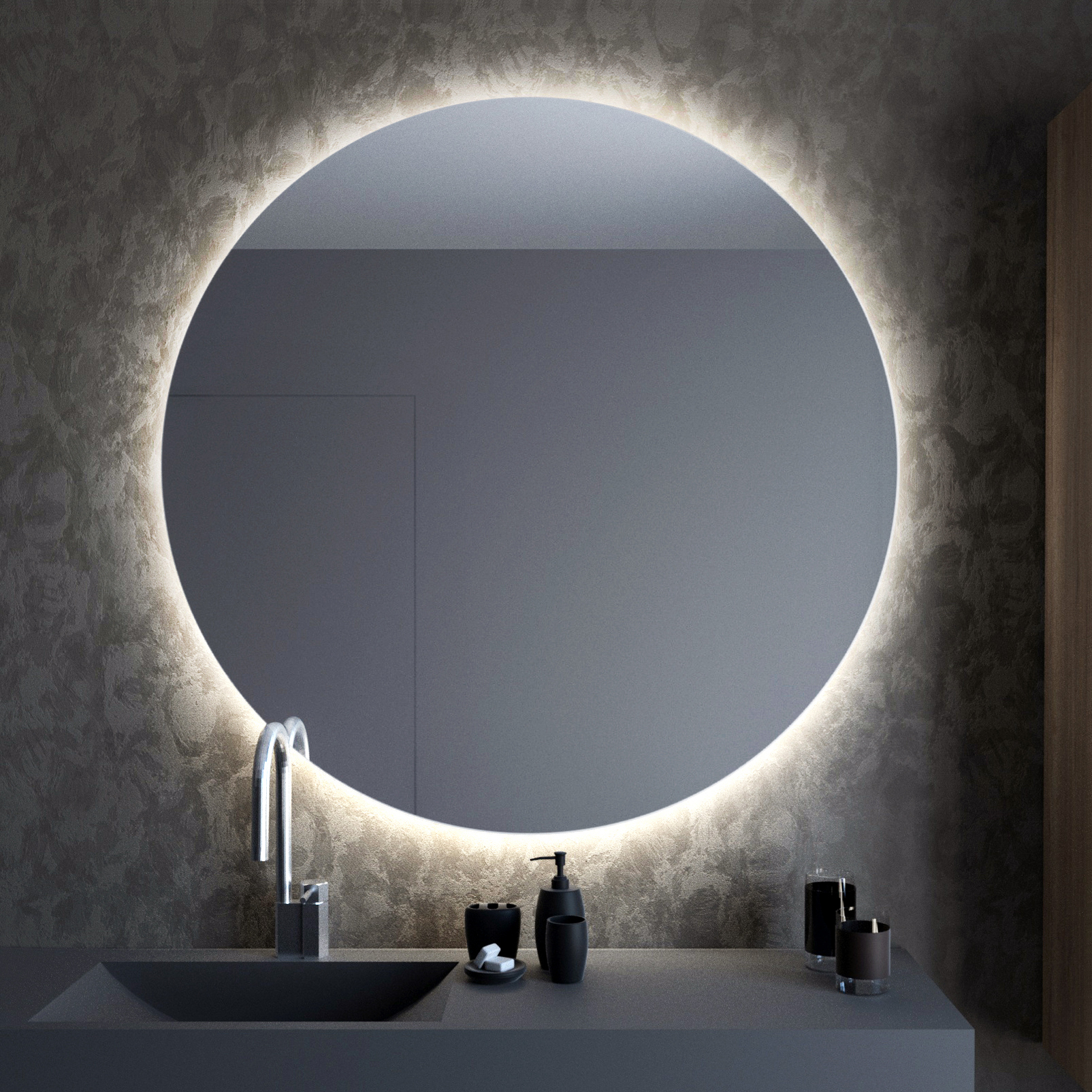 Baltica Design Bright espejo 70x70 cm circular con iluminación 5904107913346
