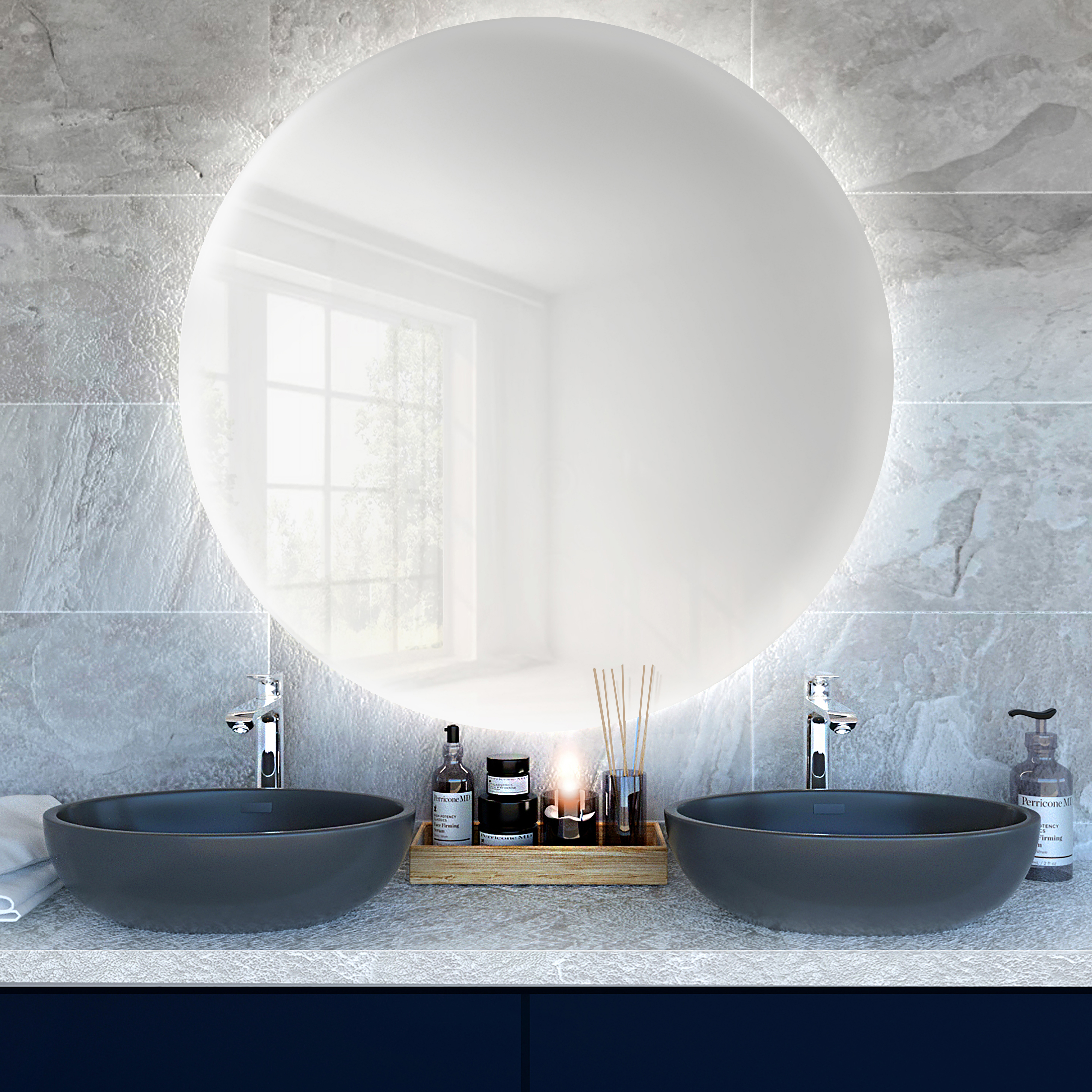 Baltica Design Bright espejo 90x90 cm circular con iluminación 5904107913414