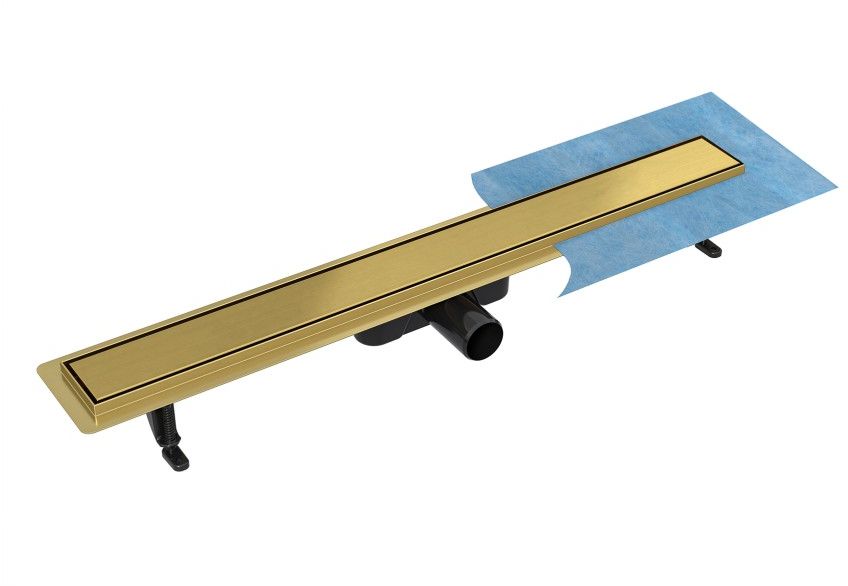 Besco Virgo Duo desagüe lineal con rejilla 70 cm dorado OL-70-VG
