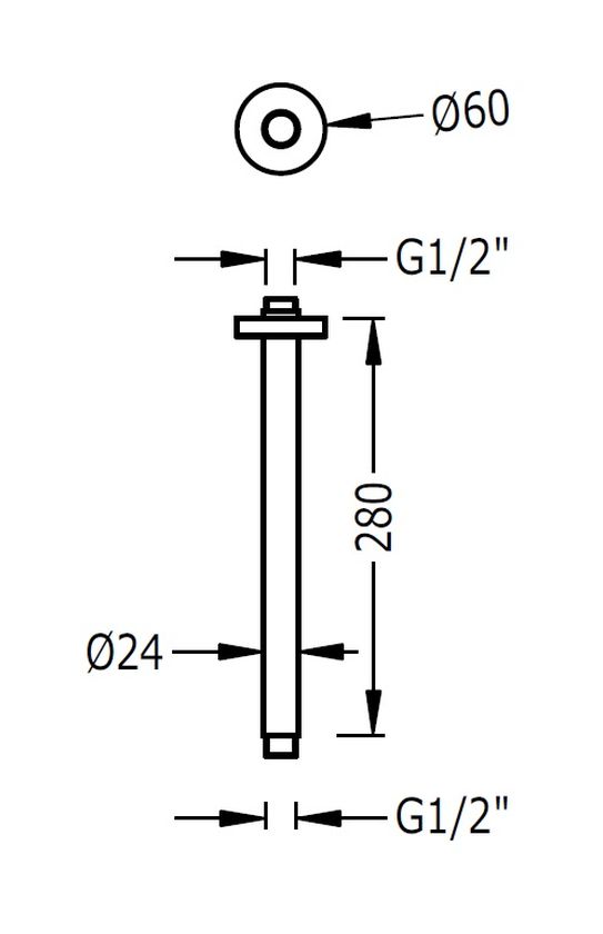 Tres Selection brazo de ducha para techo || 13462102OPM