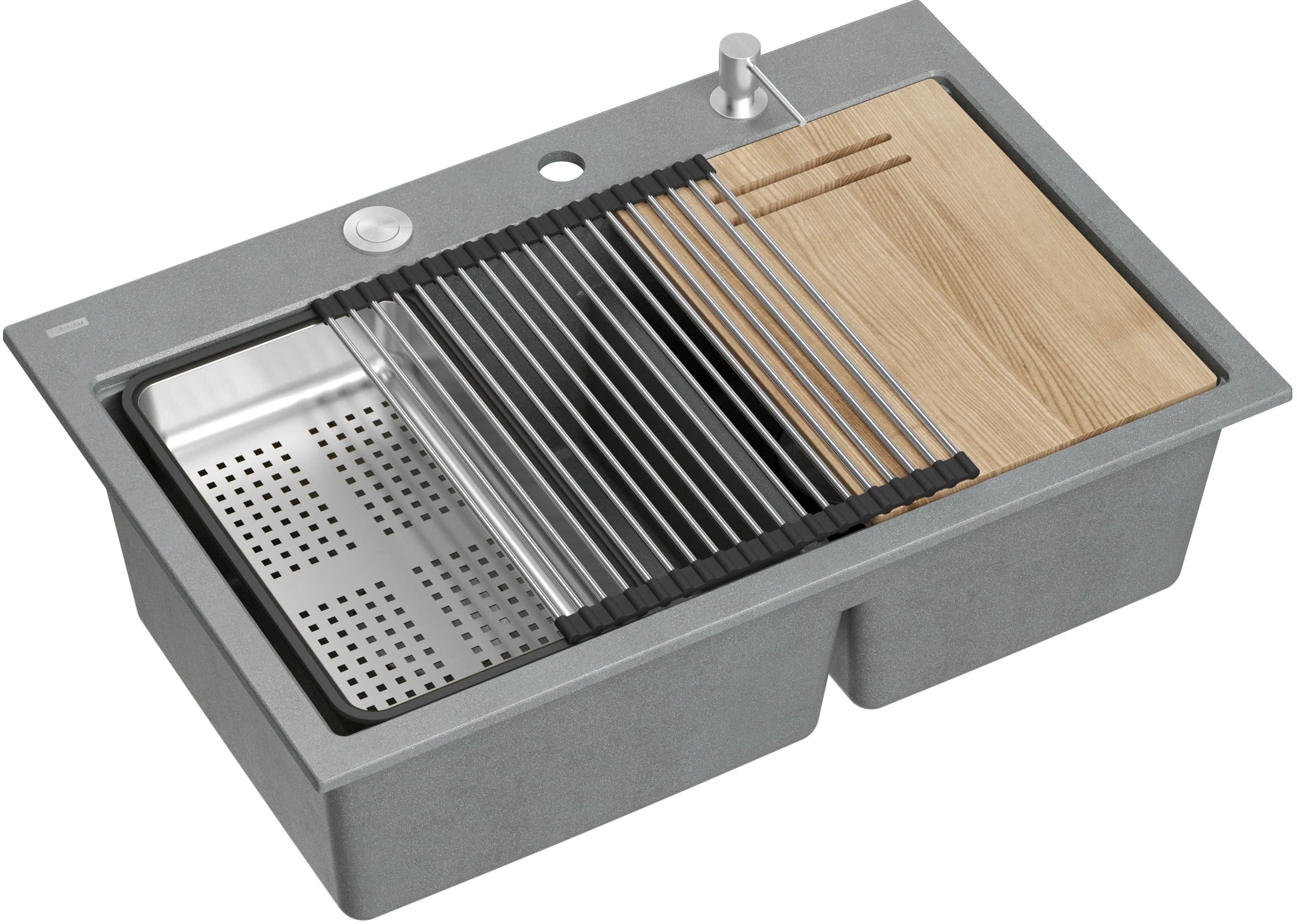 Quadron Marc 120 fregadero graniteq 76x50 cm gris/grafito/ónix HQC7650U5_BS
