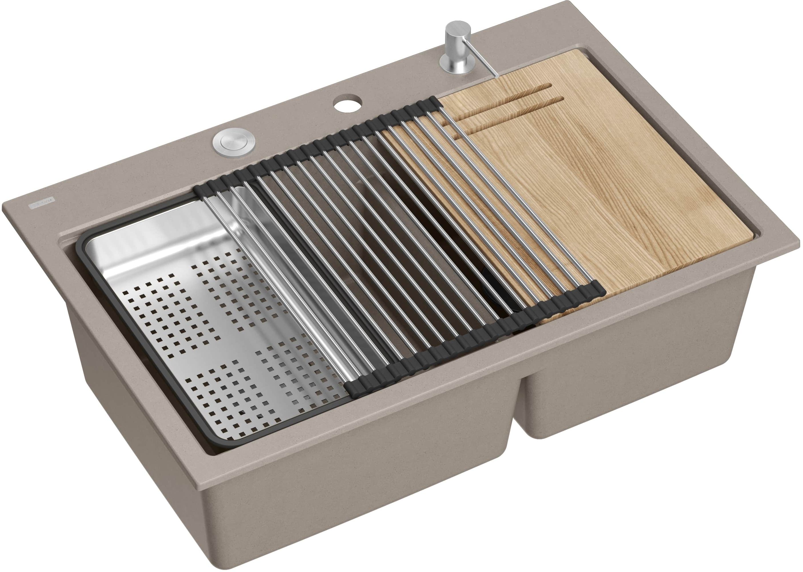 Quadron Marc 120 fregadero graniteq 76x50 cm beige HQC7650U4_BS