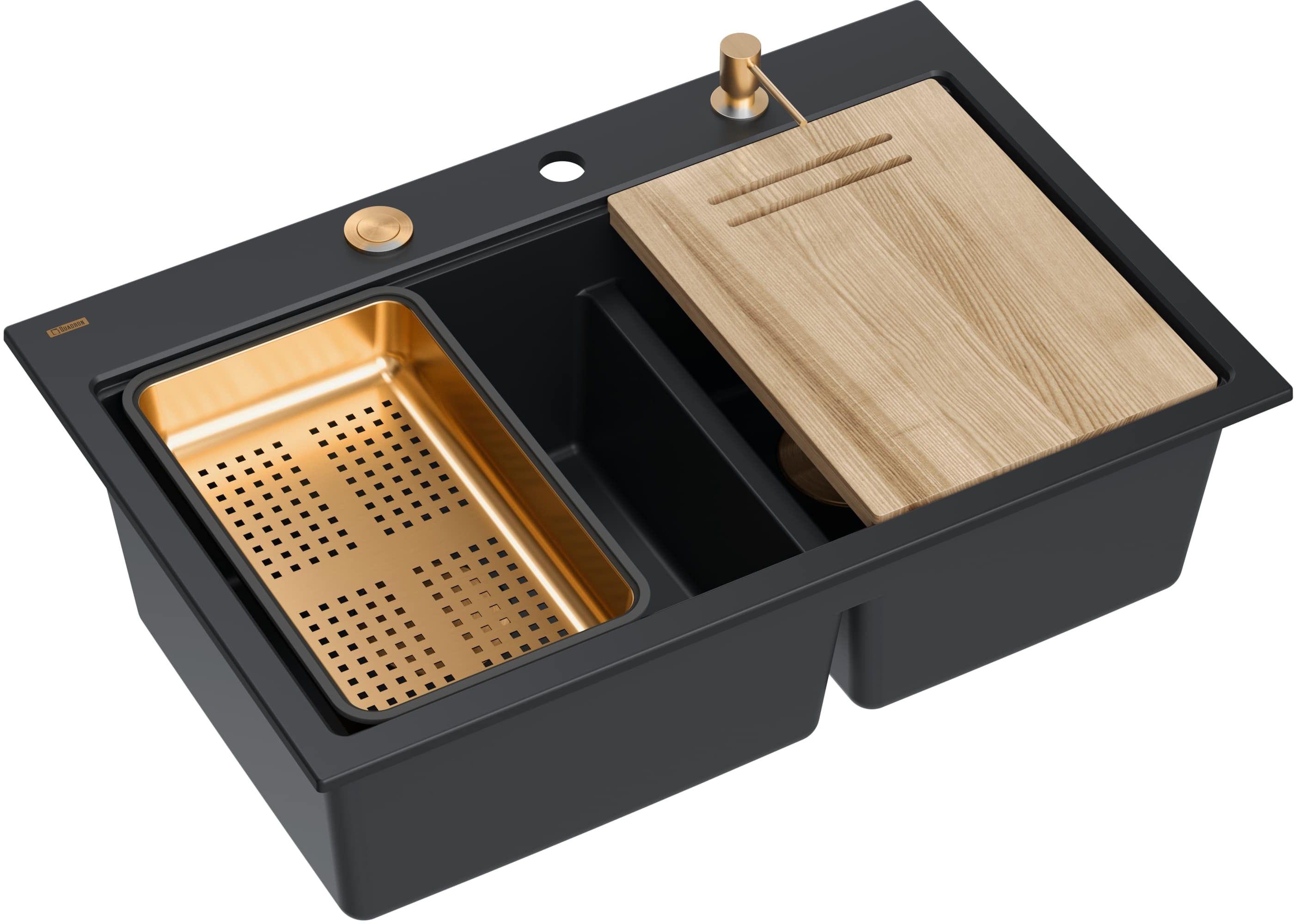 Quadron Marc 120 fregadero graniteq 76x50 cm negro HQC7650U7_PVDC1
