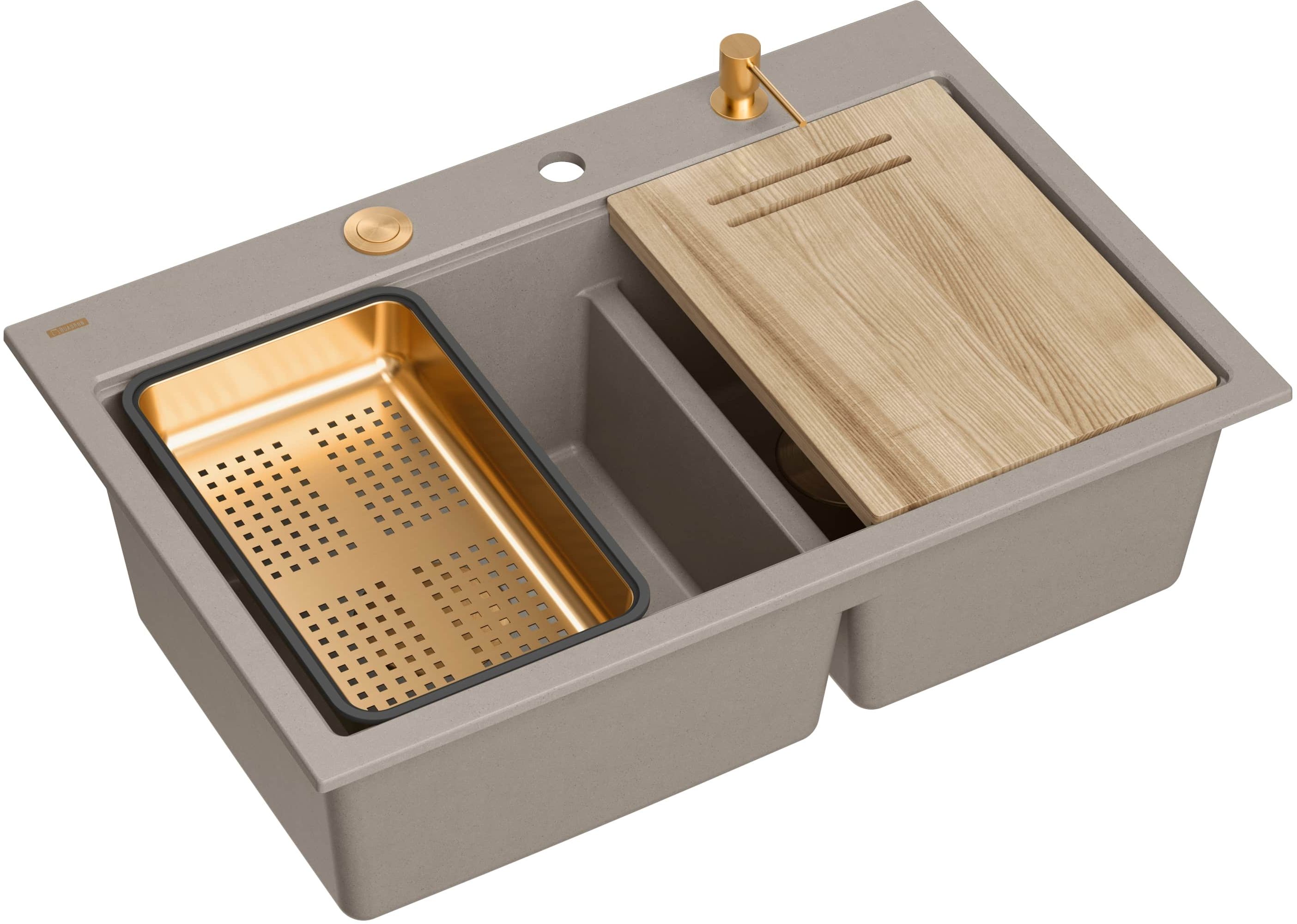 Quadron Marc 120 fregadero graniteq 76x50 cm beige HQC7650U4_PVDC1