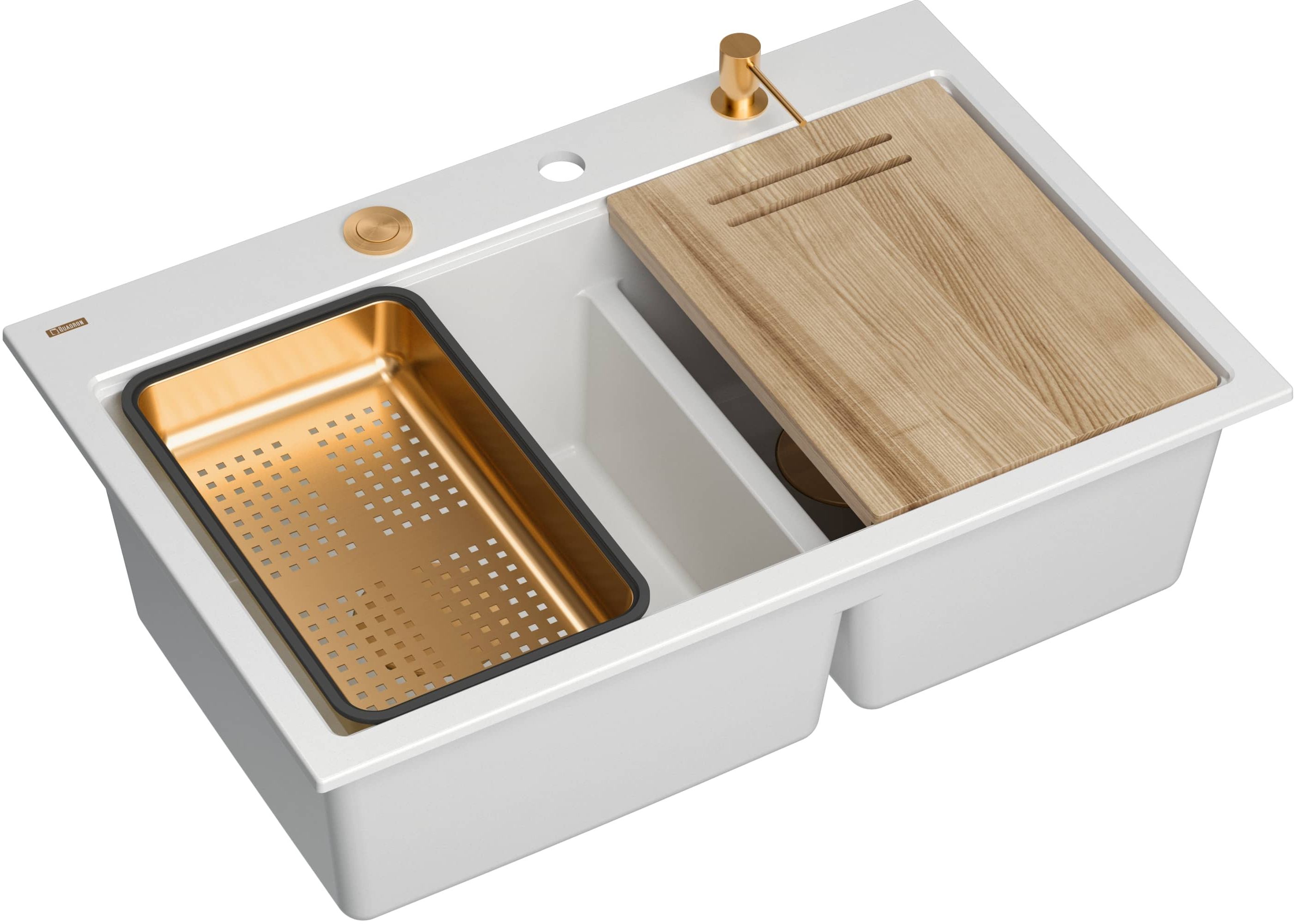 Quadron Marc 120 fregadero graniteq 76x50 cm blanco HQC7650U1_PVDC1