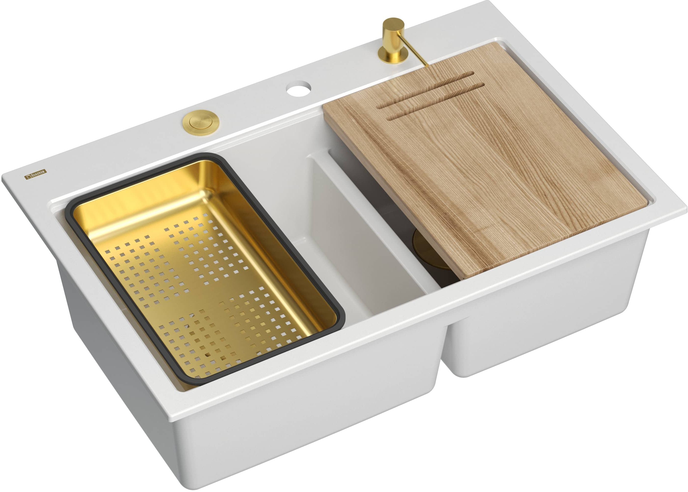 Quadron Marc 120 fregadero graniteq 76x50 cm blanco HQC7650U1_PVDG1