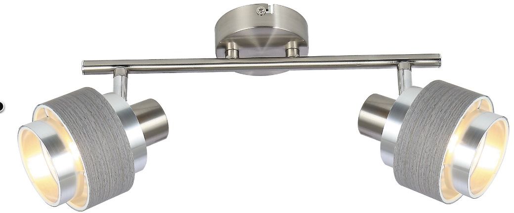 Rabalux Basil lámpara de techo 2x40 W cromo-gris-satinado 5380