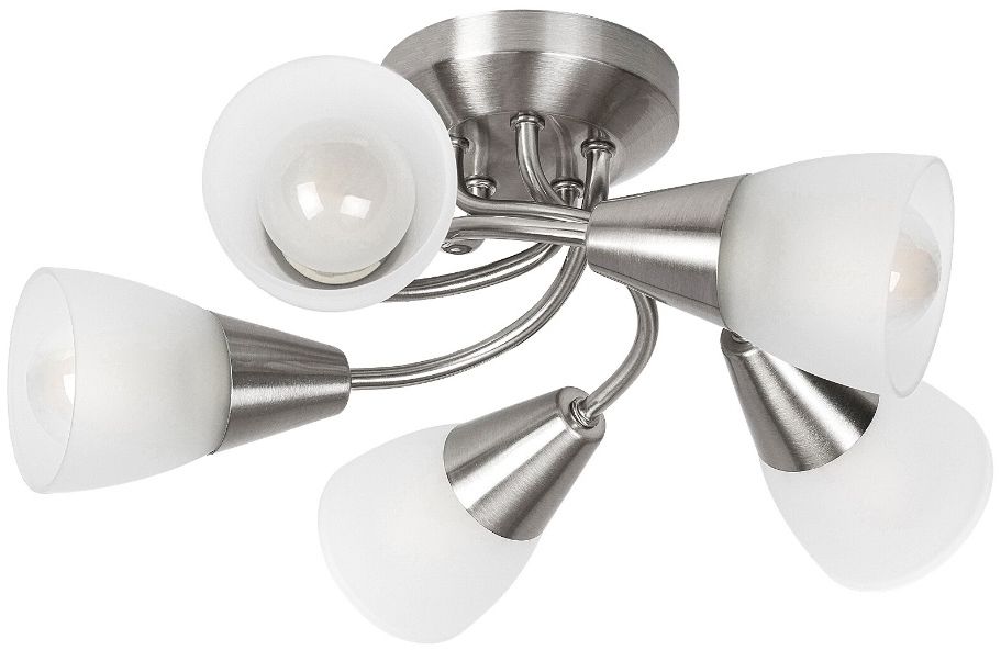 Rabalux Connor lámpara de techo 5x40 W cromo-satinado-vidrio opalino 5691