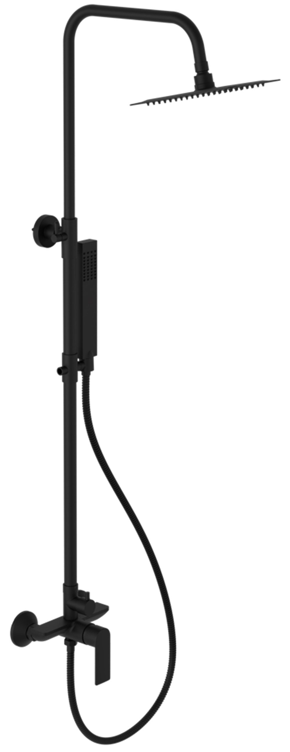 Excellent Glad conjunto de ducha a pared con rociador con efecto lluvia negro ARNL.1181BS