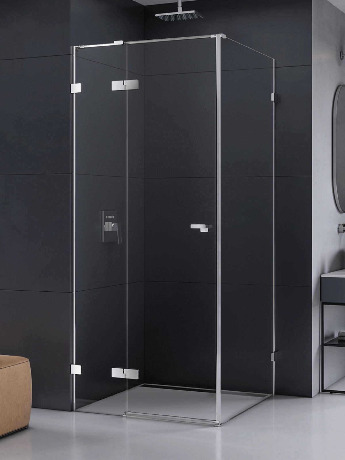 New Trendy Eventa cabina de ducha 110x80 cm rectangular cromo brillo/vidrio transparente EXK-4487