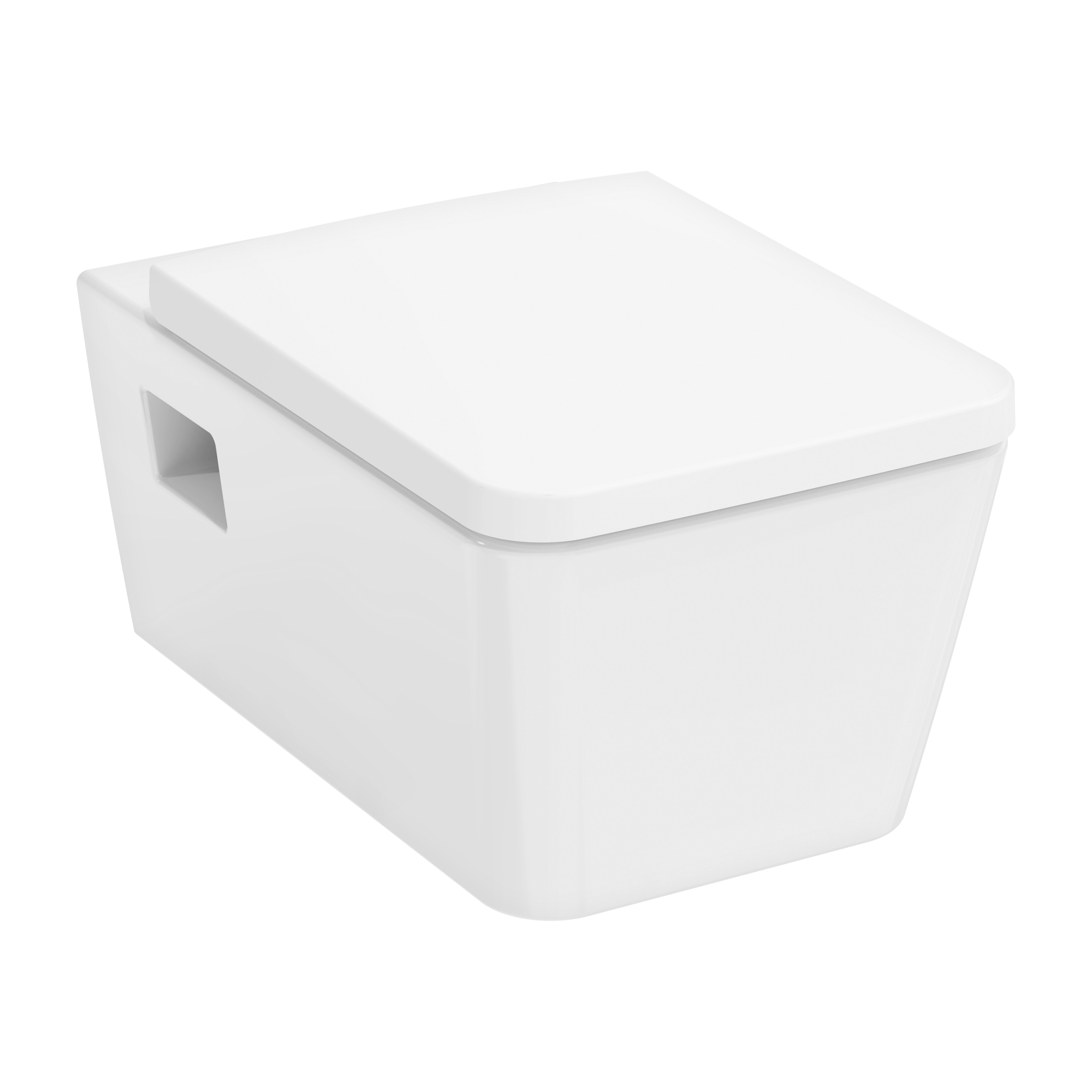 Hansgrohe EluPura Original Q taza de inodoro con asiento de cierre suave suspendido sin reborde blanco brillante 62051450