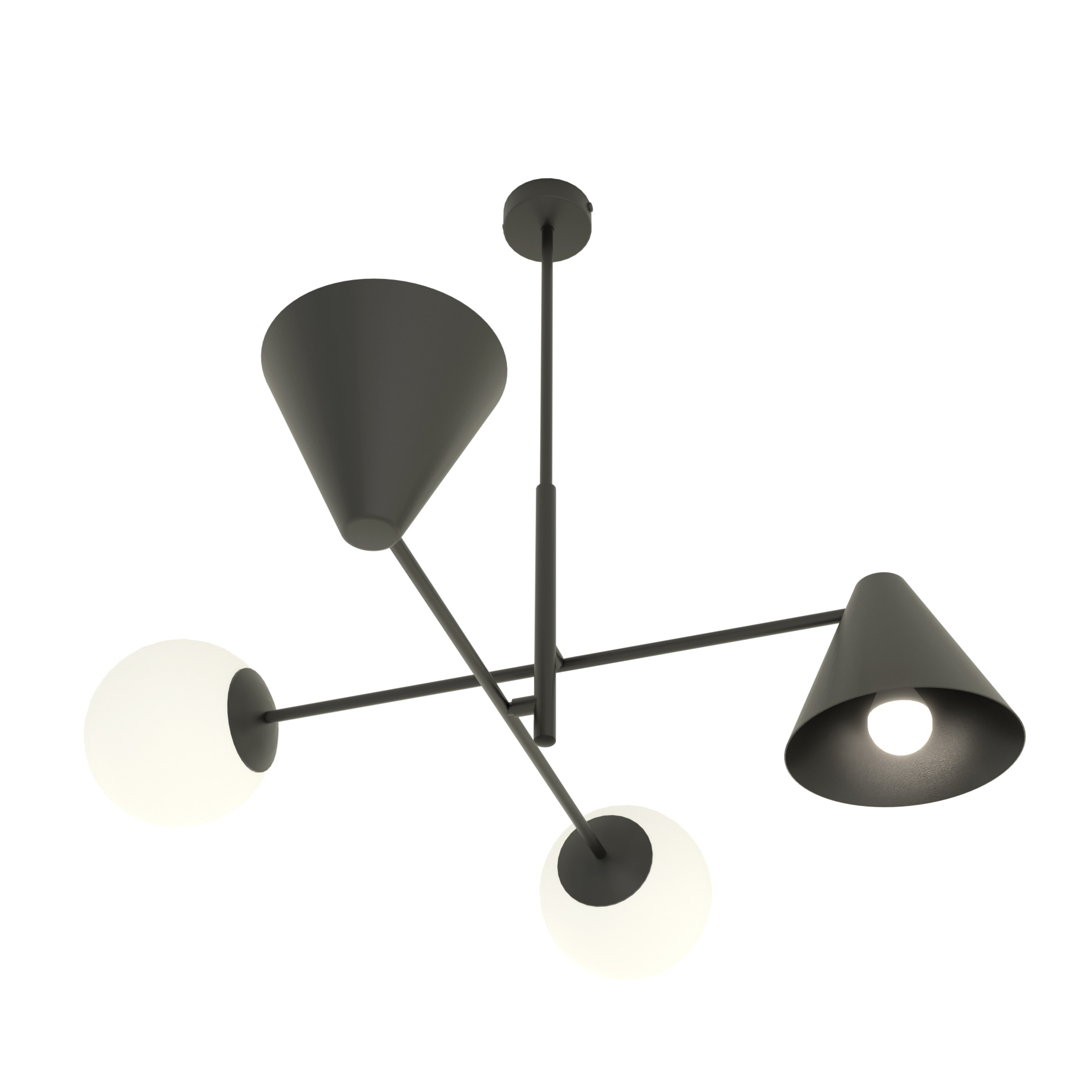 Emibig Hermes lámpara colgante 4x10 W blanco-negro 1347/4