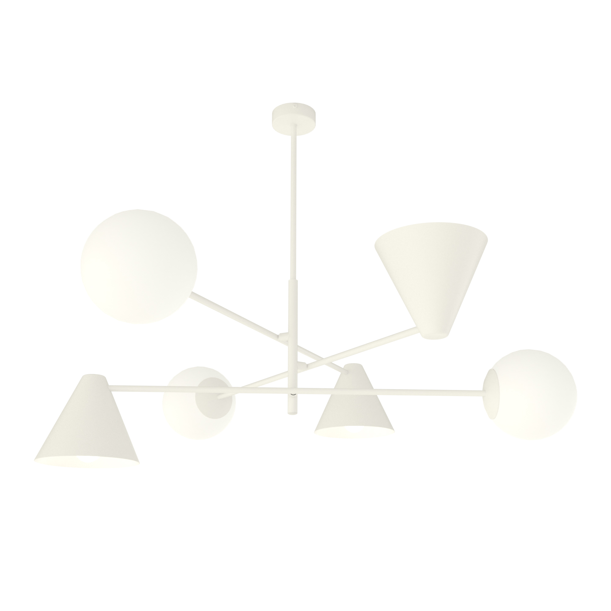 Emibig Hermes lámpara de techo 6x10 W blanco 1348/6