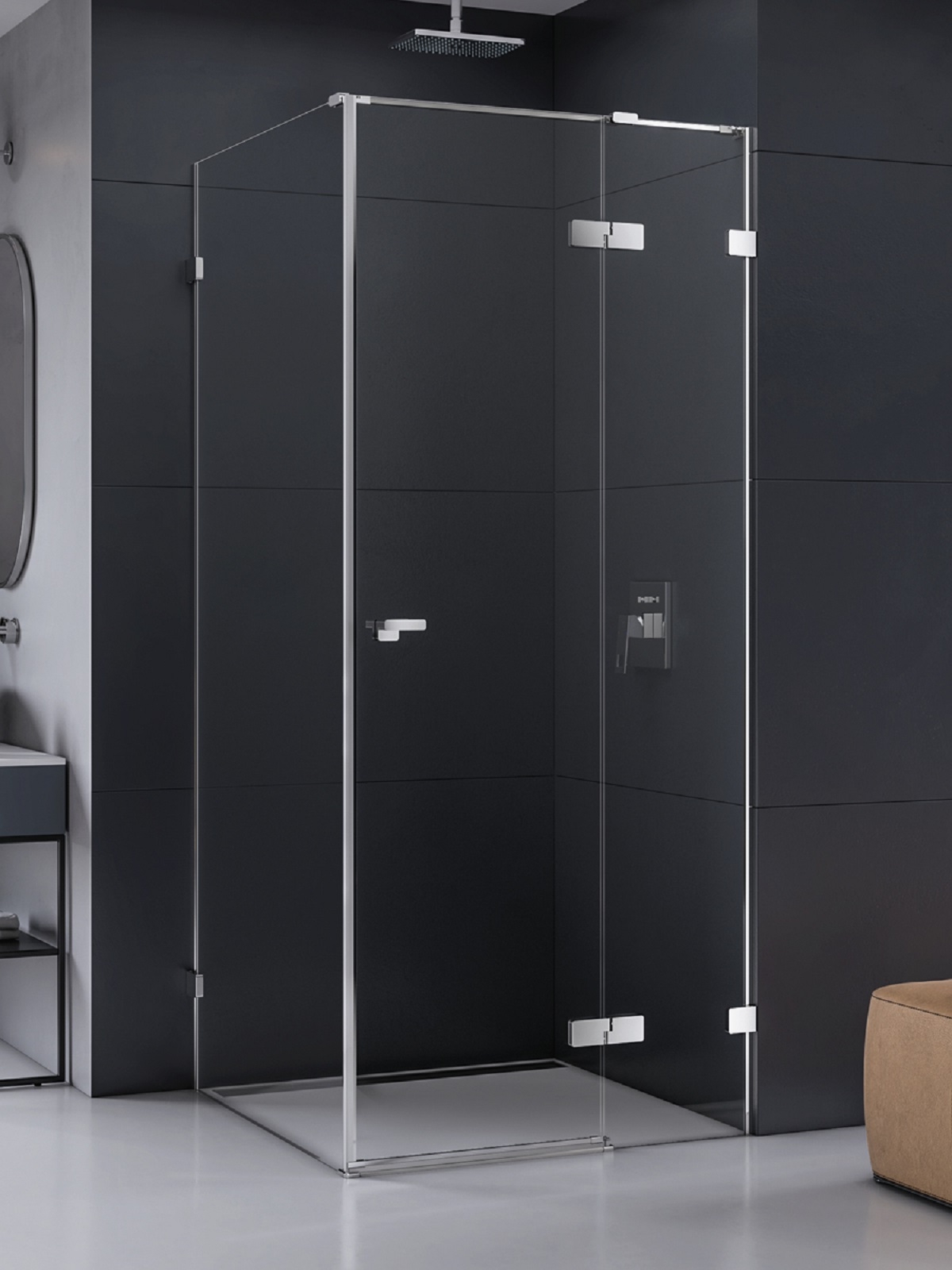 New Trendy Eventa cabina de ducha 110x100 cm rectangular cromo brillo/vidrio transparente EXK-4514